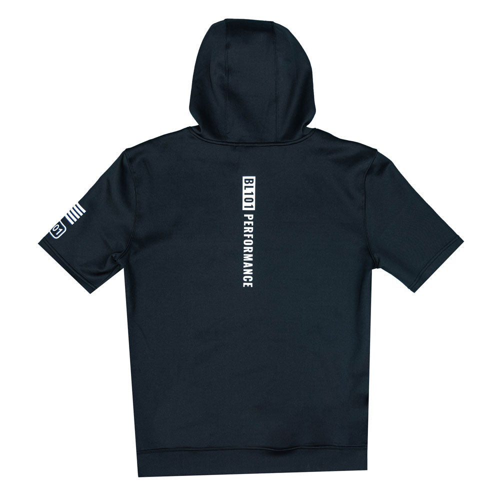 BSBL-SZN Youth Short Sleeve Hoodie V3 - Black/White