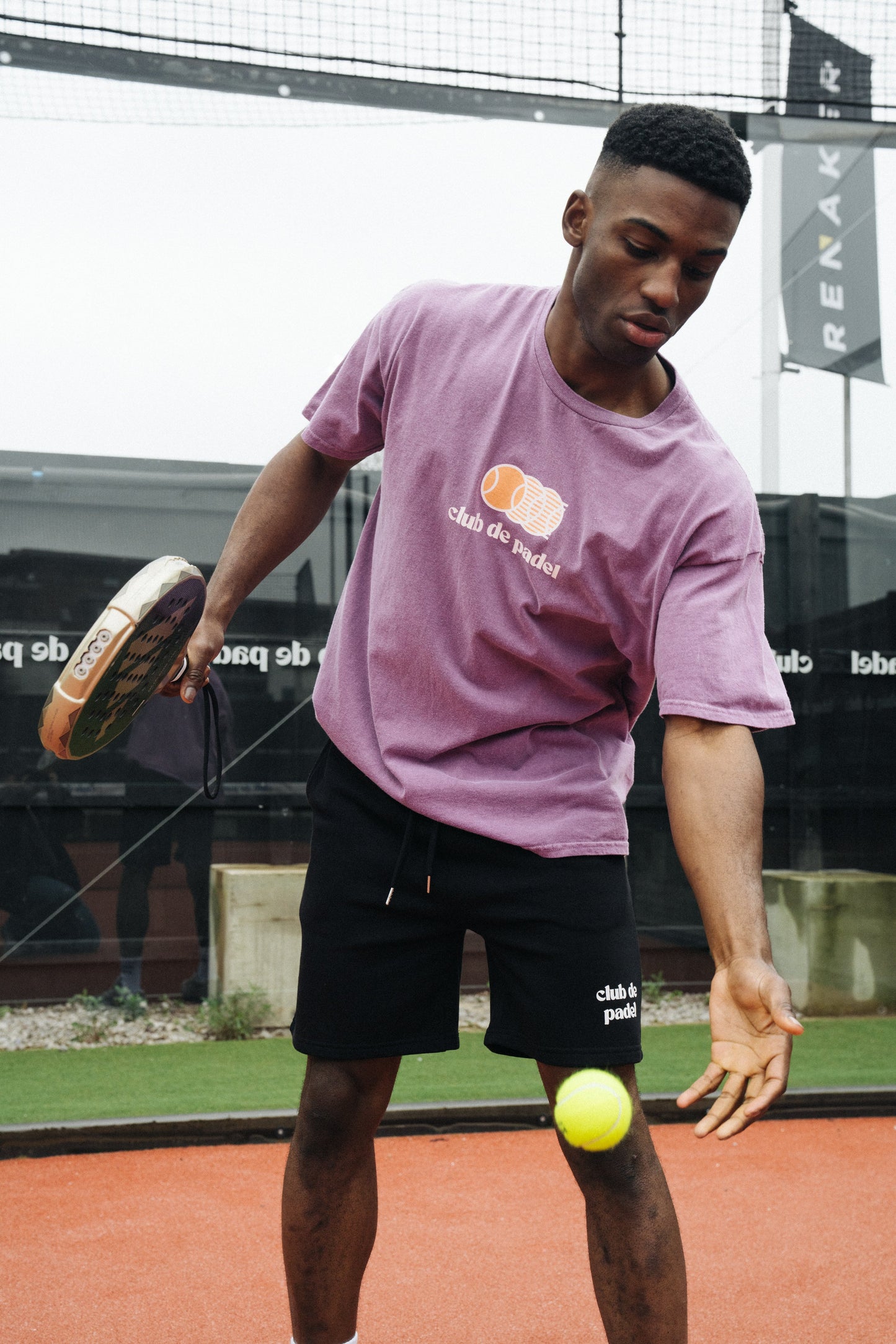 Club de Padel 'Vibora' Vintage Washed Tee - Burgundy
