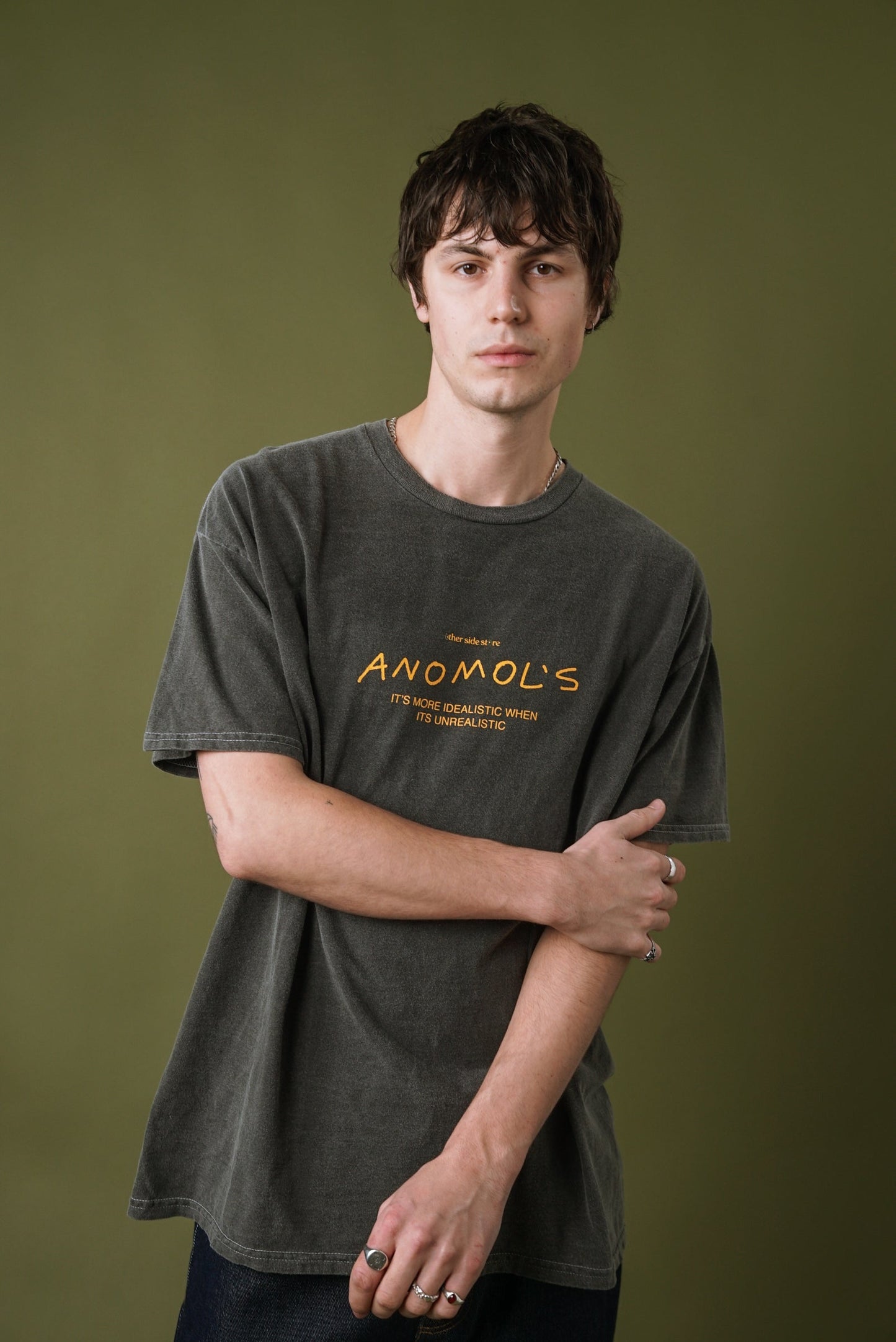 Other Side Store 'Anomols' Vintage Washed Tee - Black