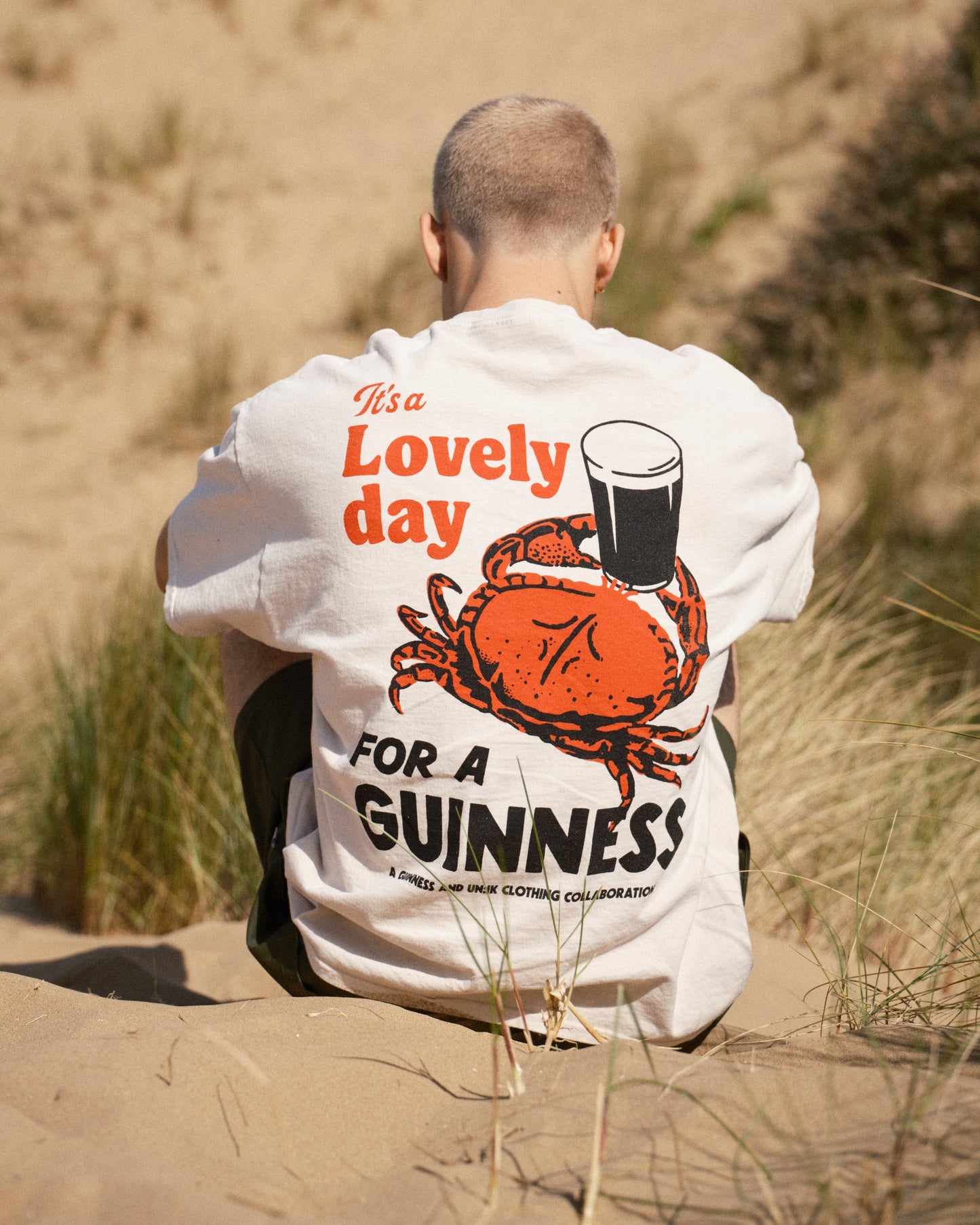 Guinness x UN:IK 'Crab' Vintage Washed Tee - Sand