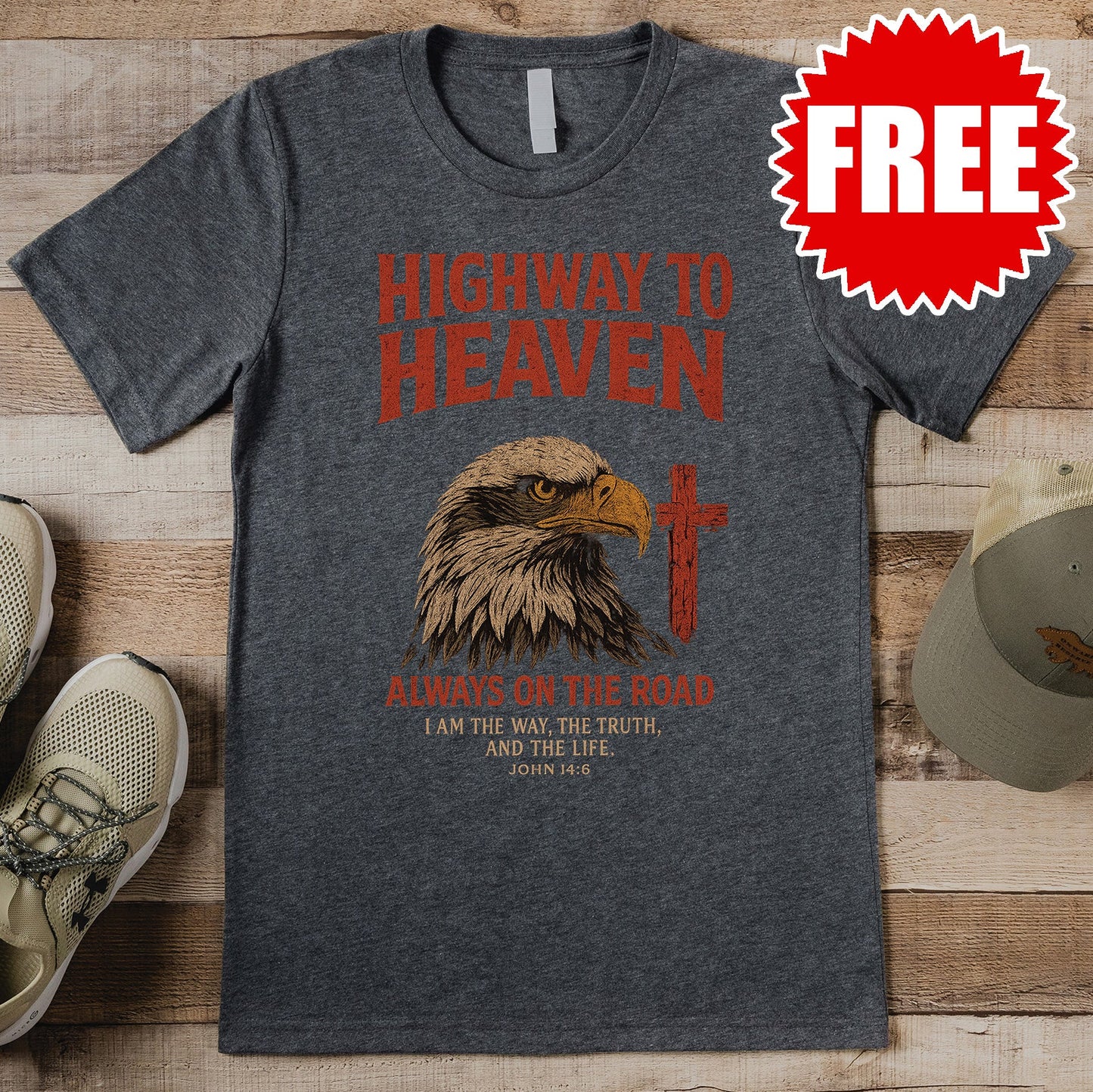 Highway to Heaven Tee - Heather Charcoal - 0