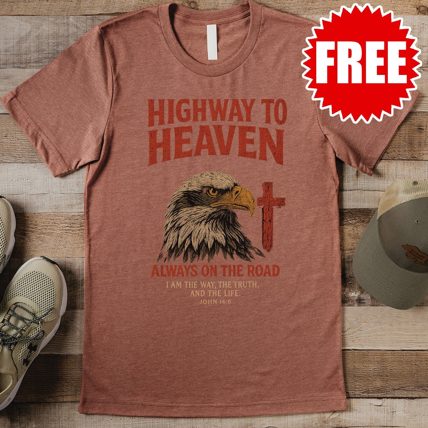 Highway to Heaven Tee - Heather Chestnut - 0