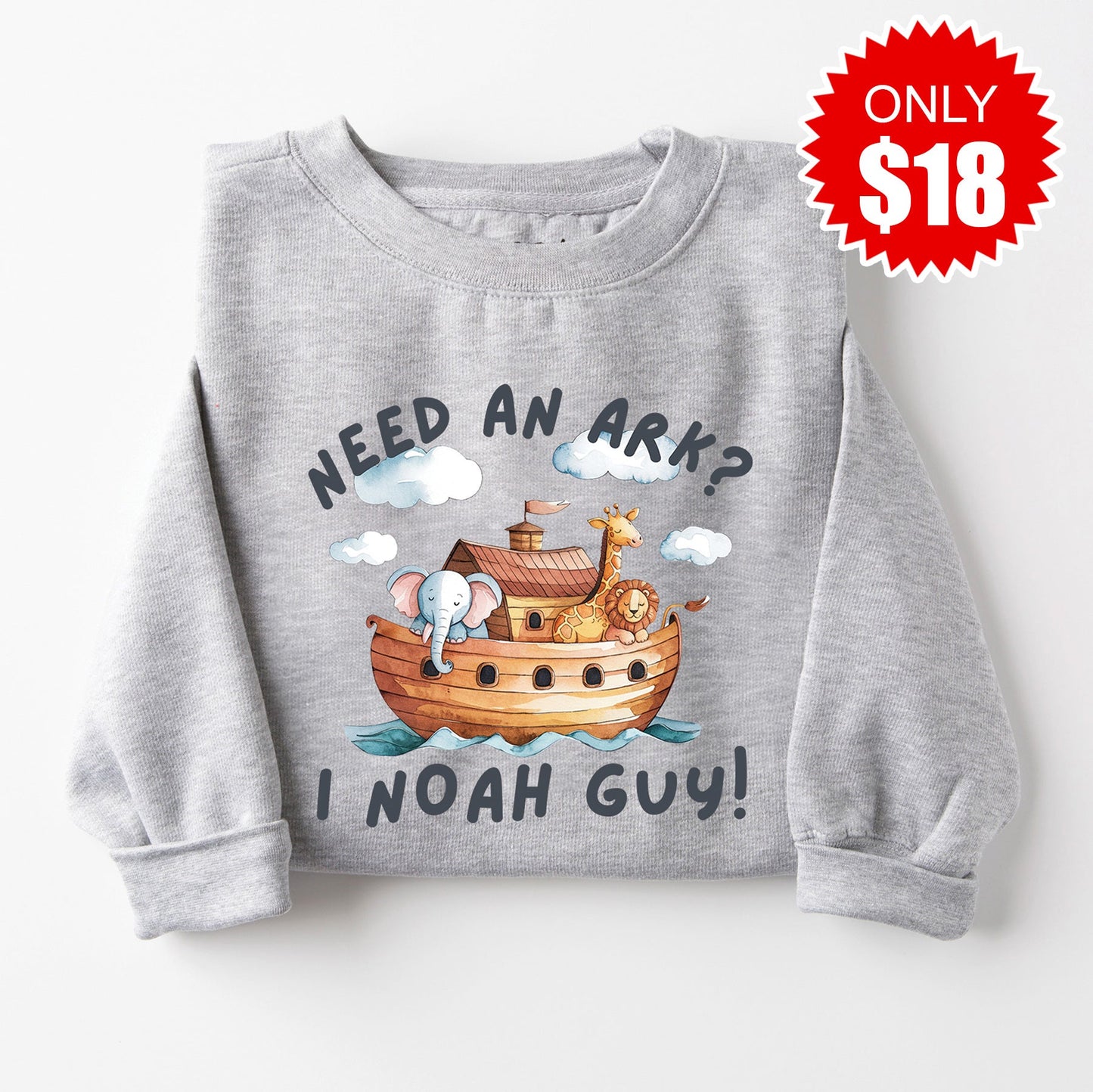 I Noah Guy Sweatshirt - Heather Grey - 18