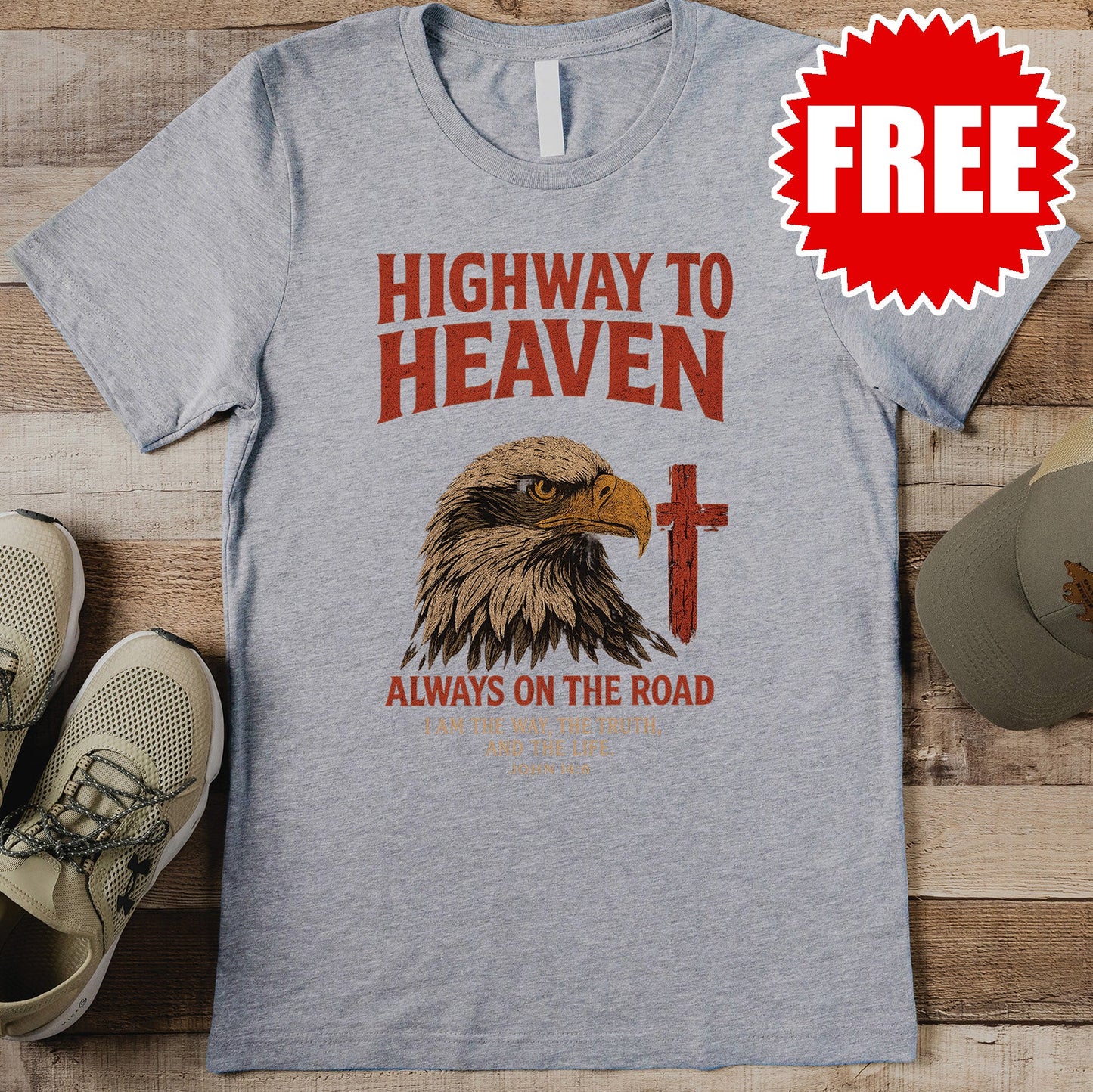 Highway to Heaven Tee - Heather Grey - 0