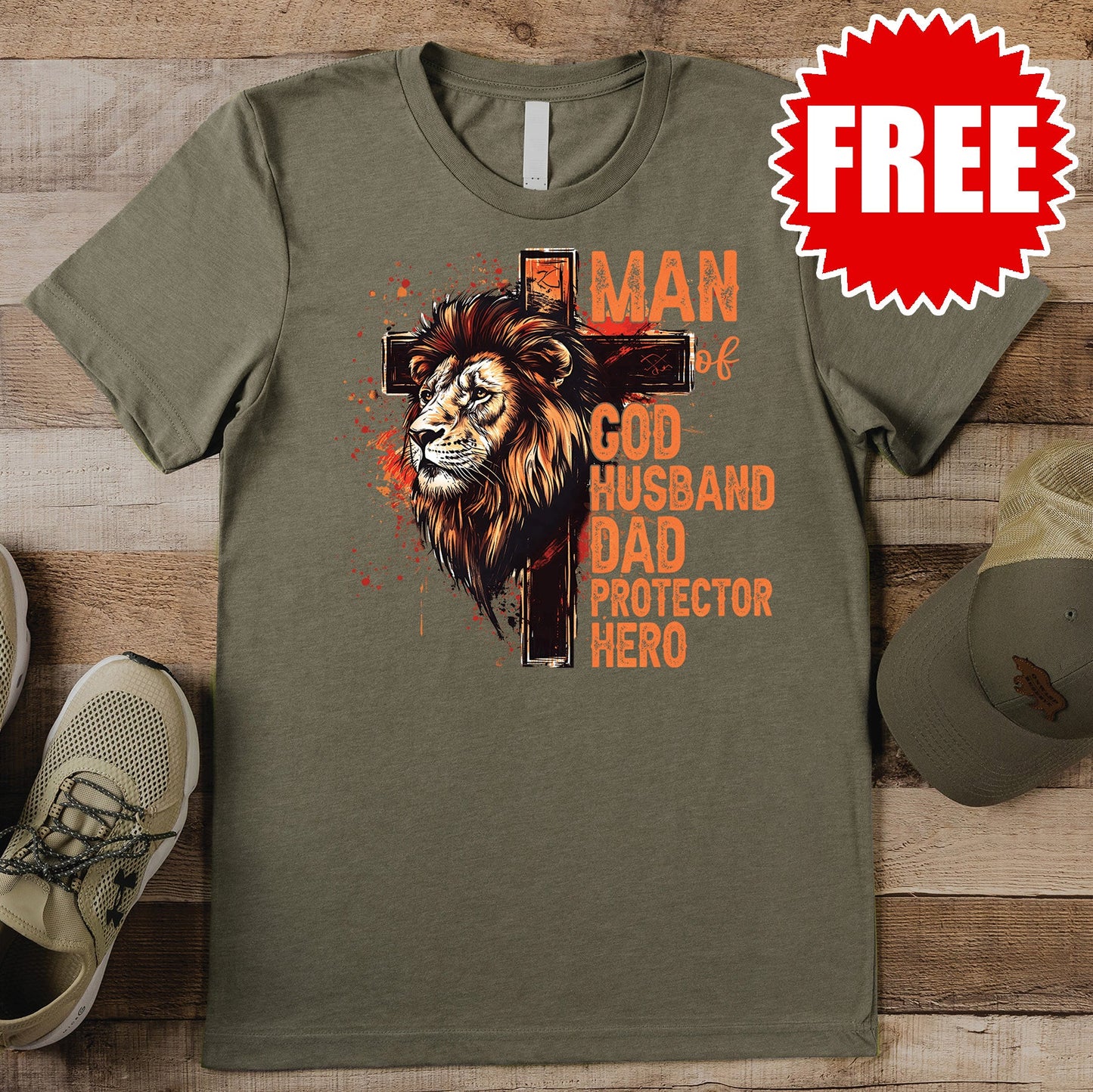 Man of God Tee - Heather Olive - 0