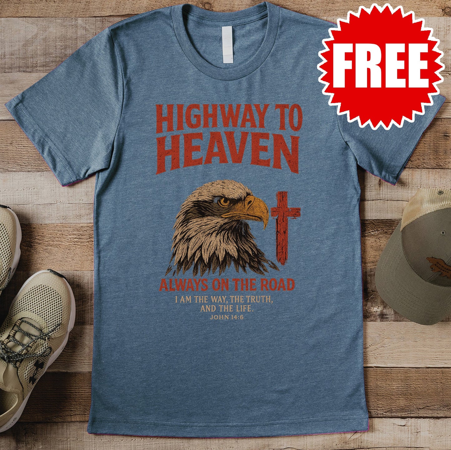 Highway to Heaven Tee - Heather Slate - 0