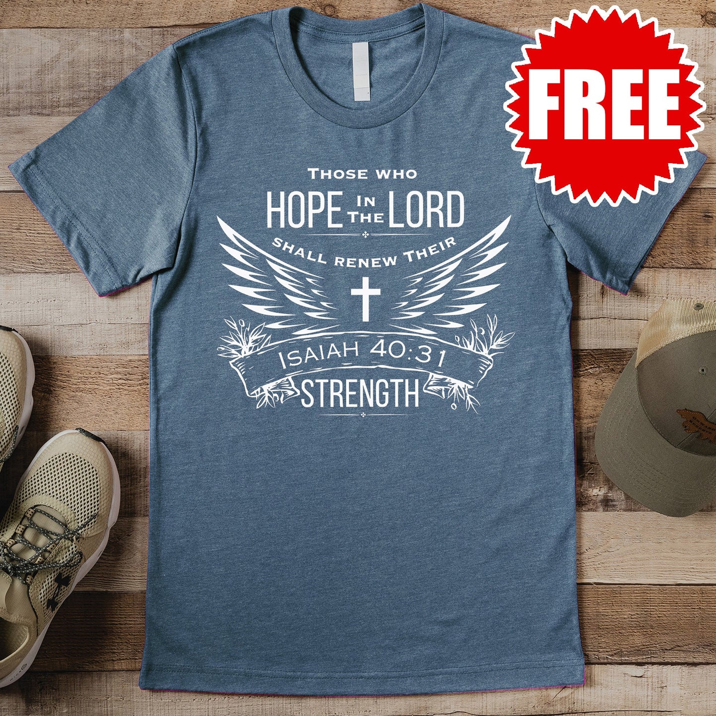 Hope in the Lord Tee - Heather Slate - 0