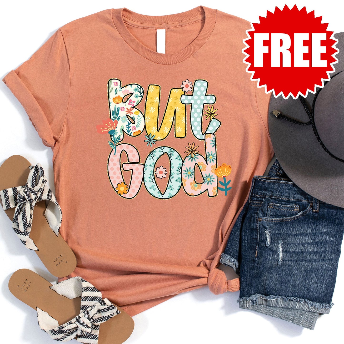 But God Tee - Heather Terracotta - 0