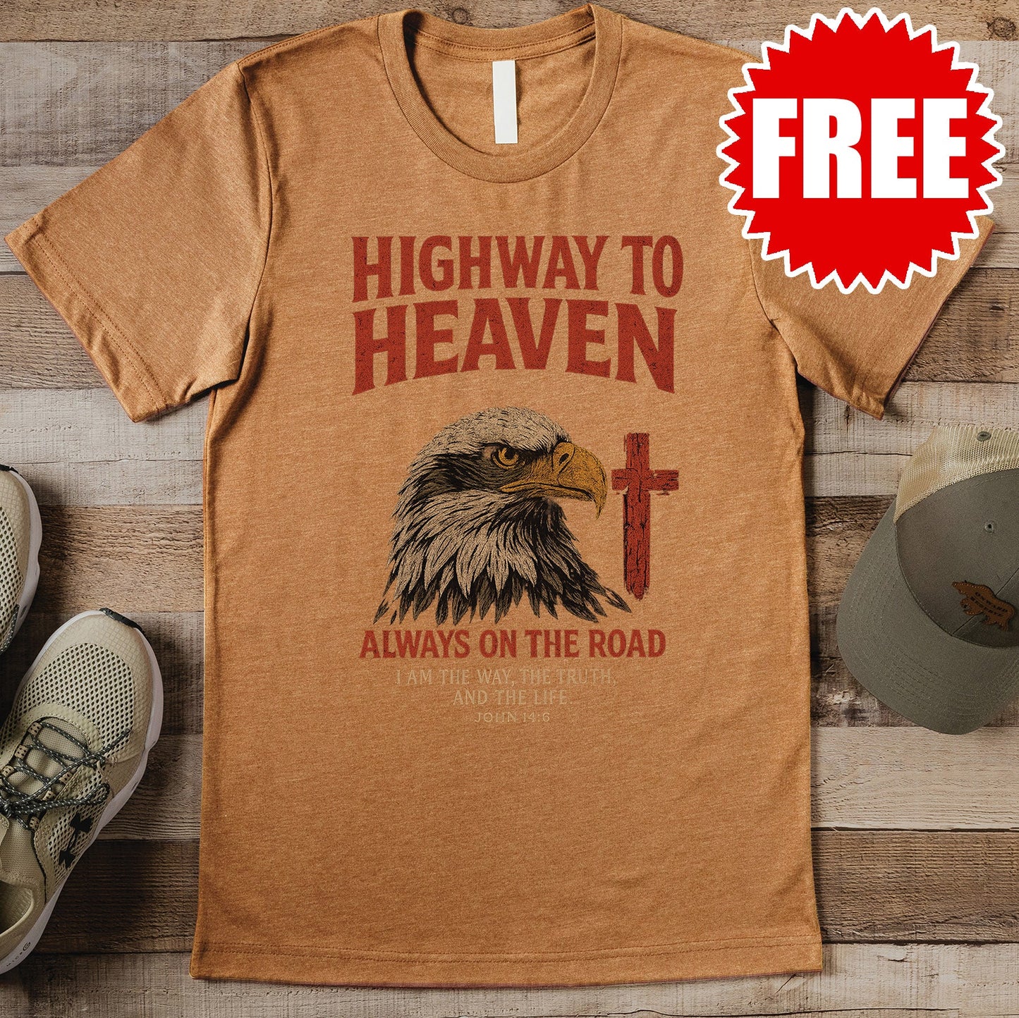 Highway to Heaven Tee - Heather Toast - 0