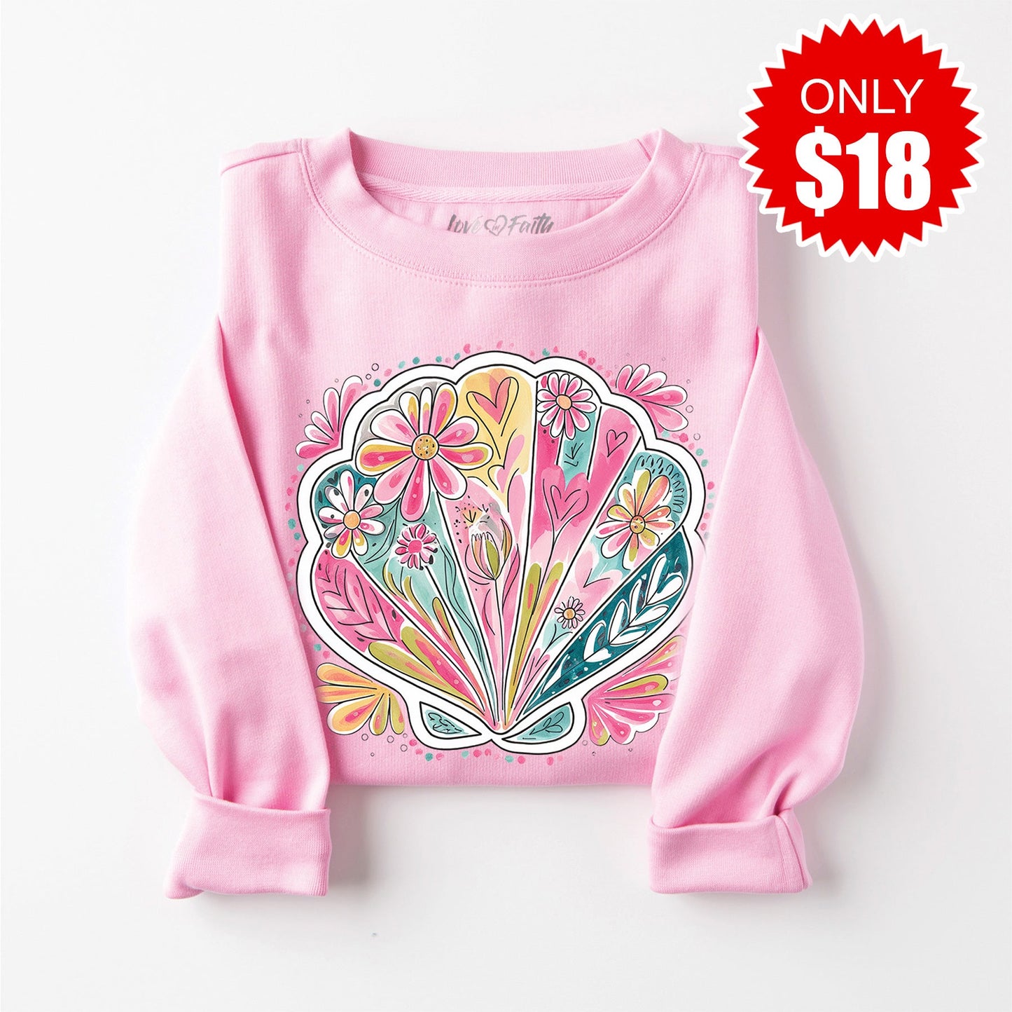 Clam Sweatshirt - Heather Bubble Gum - 18
