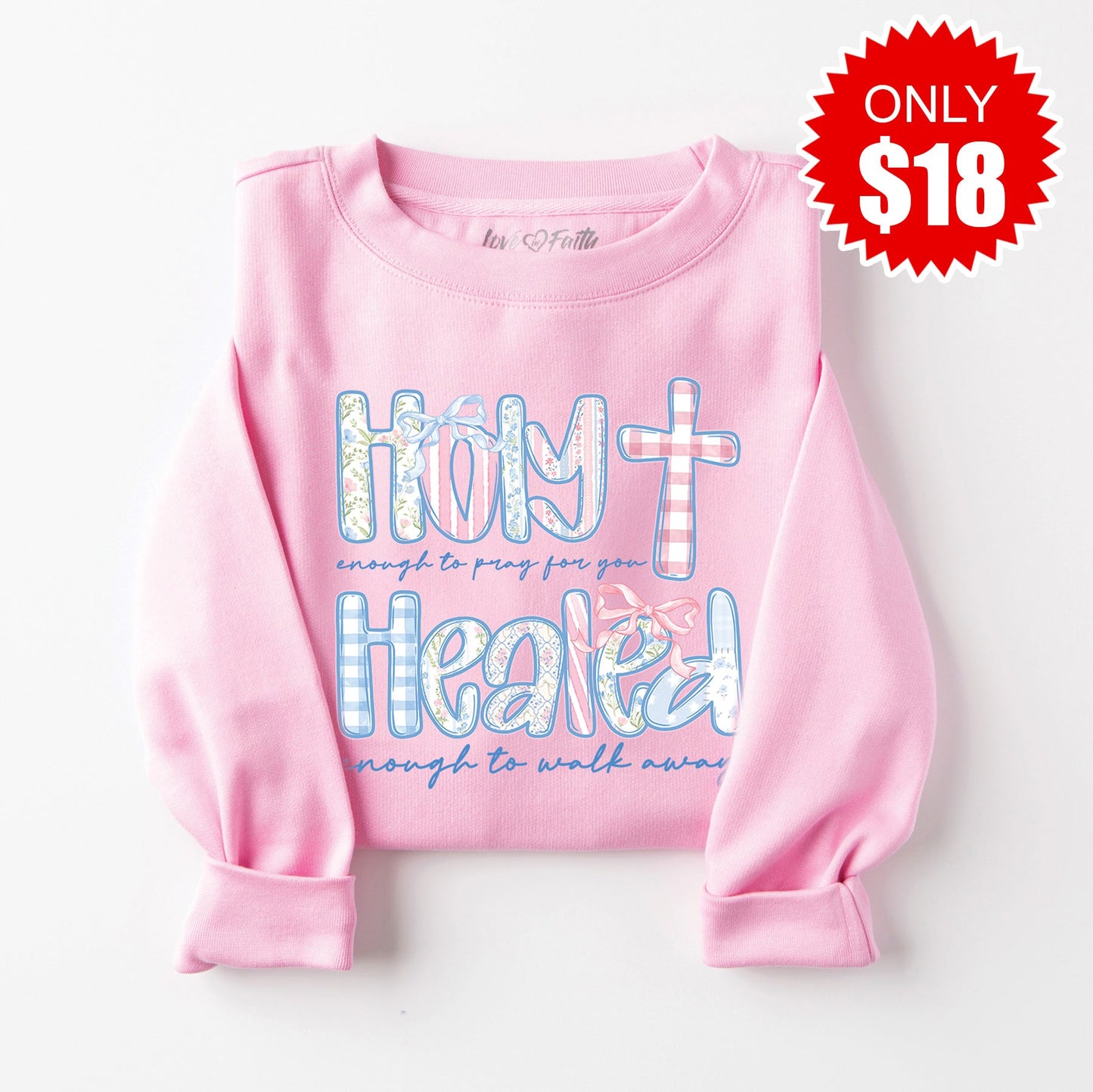 Holy Sweatshirt - Heather Bubble Gum - 18