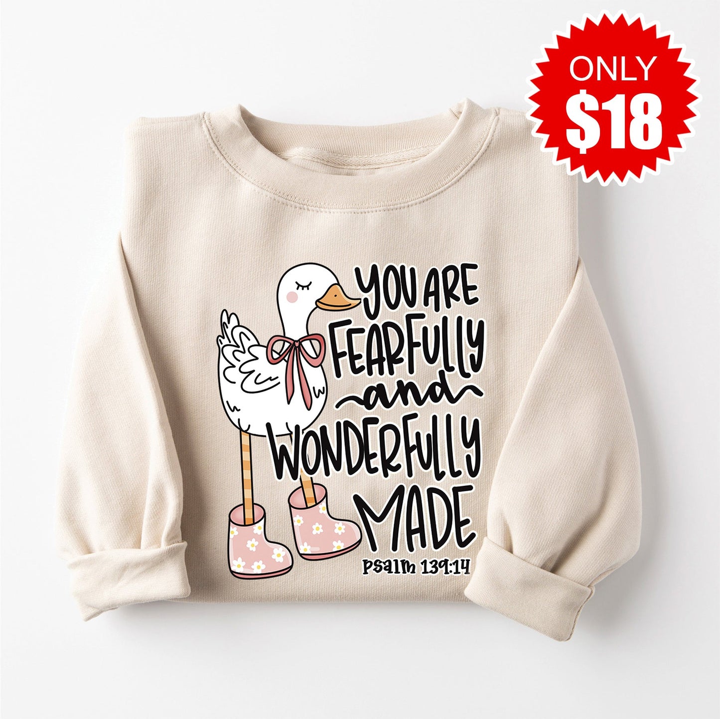 Fearfully and Wonderfully Made Sweatshirt - Heather Dust - 18