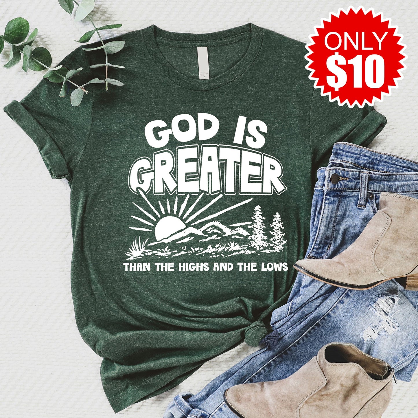 Highs and Lows Tee - Heather Forest