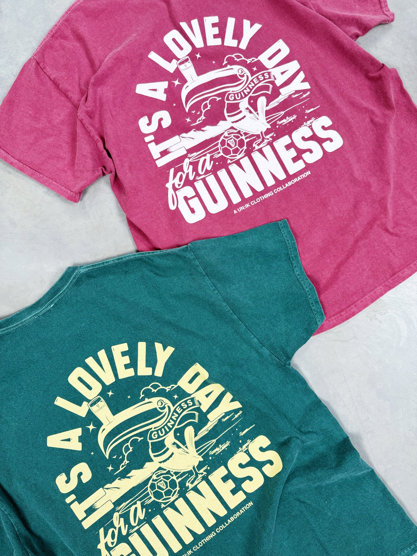Guinness x UN:IK 'Football Toucan' Vintage Washed Tee Twinpack