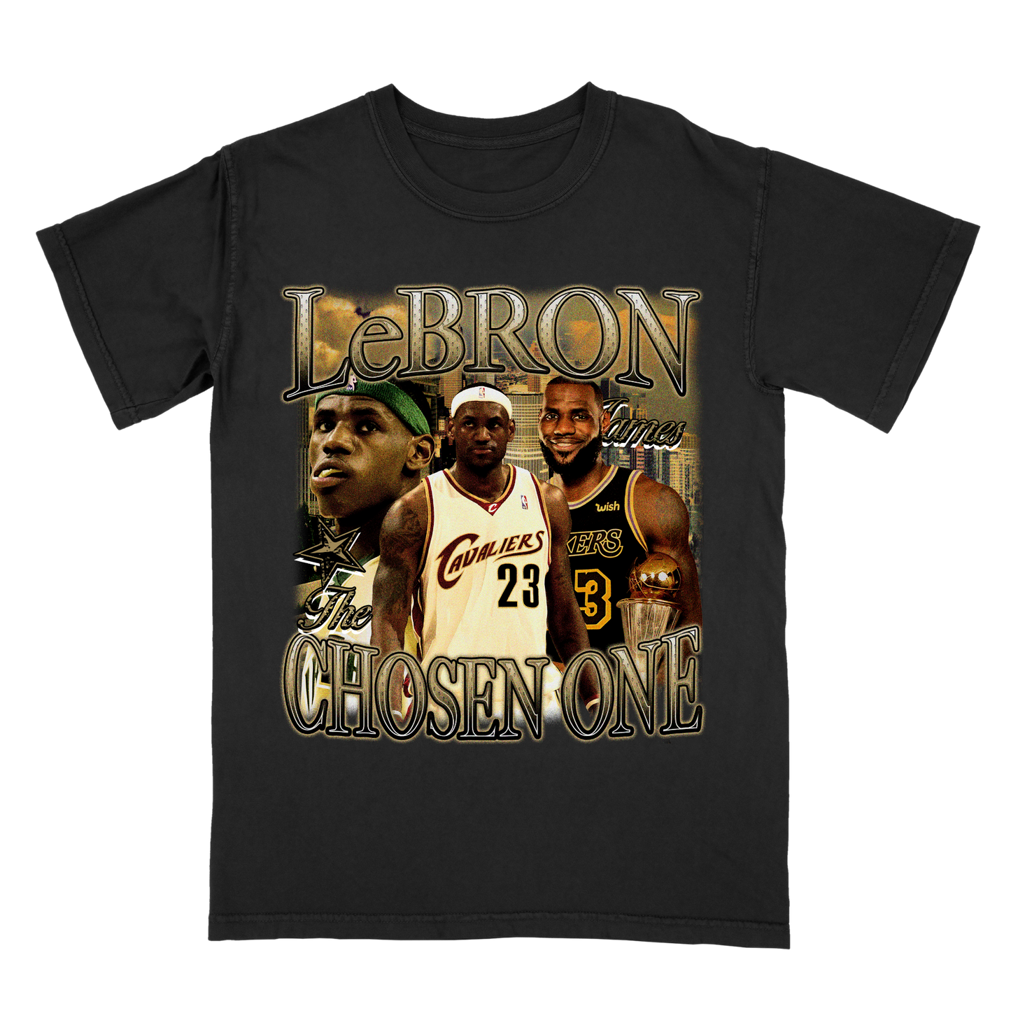 LeBron James Graphic T-Shirt – The Chosen One Vintage Basketball Tee – Rare Streetwear for NBA Fans