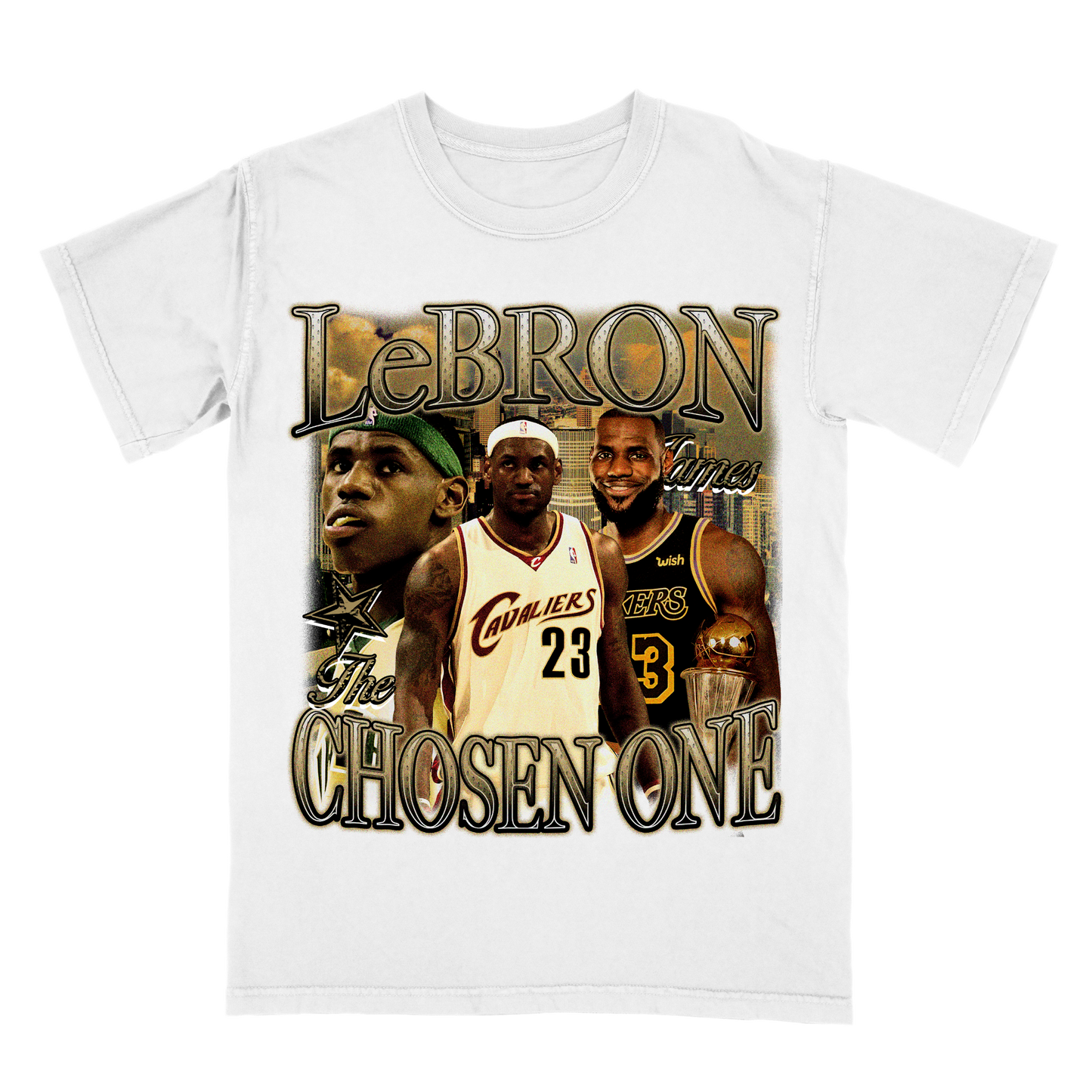 LeBron James Graphic T-Shirt – The Chosen One Vintage Basketball Tee – Rare Streetwear for NBA Fans