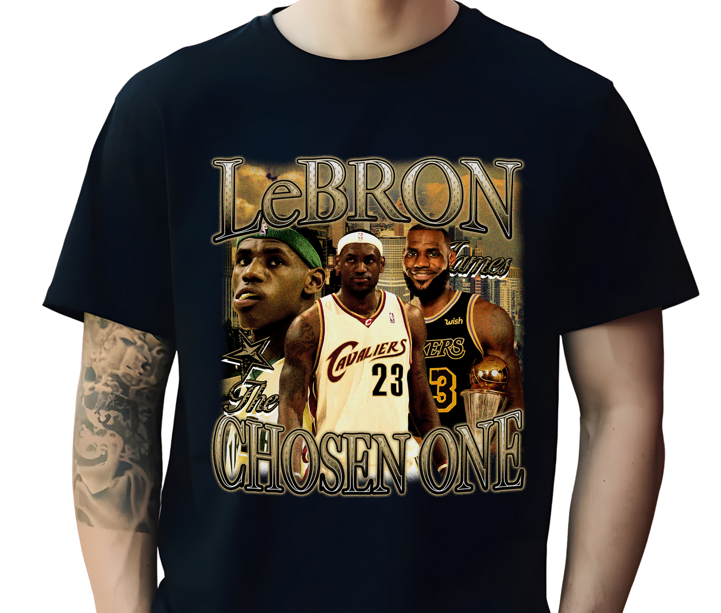 LeBron James Graphic T-Shirt – The Chosen One Vintage Basketball Tee – Rare Streetwear for NBA Fans