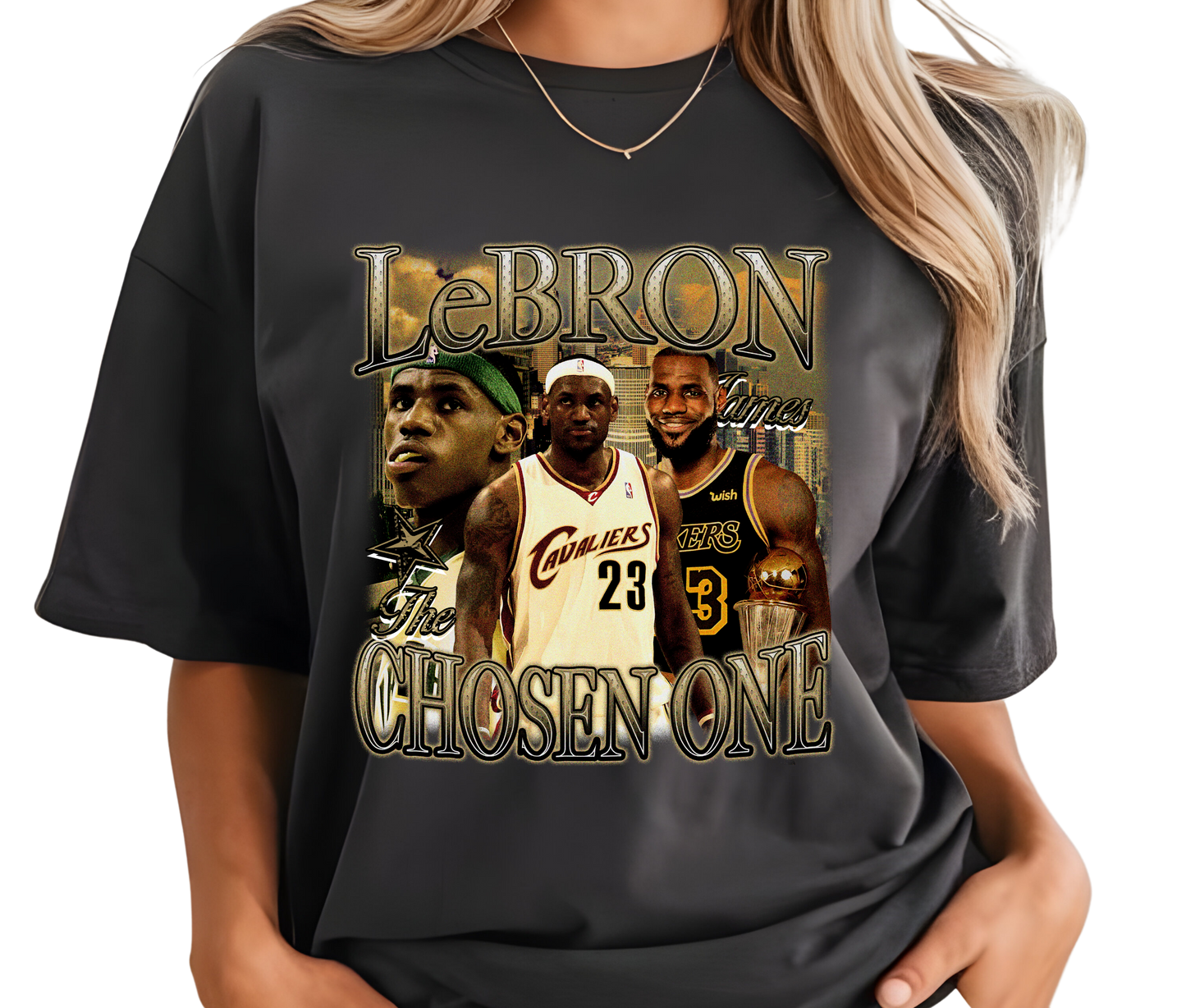 LeBron James Graphic T-Shirt – The Chosen One Vintage Basketball Tee – Rare Streetwear for NBA Fans