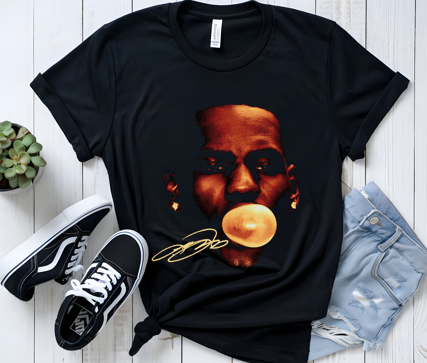 LeBron James Bubble Gum Graphic Tee – Rare Vintage Basketball Shirt, Retro Streetwear T-Shirt