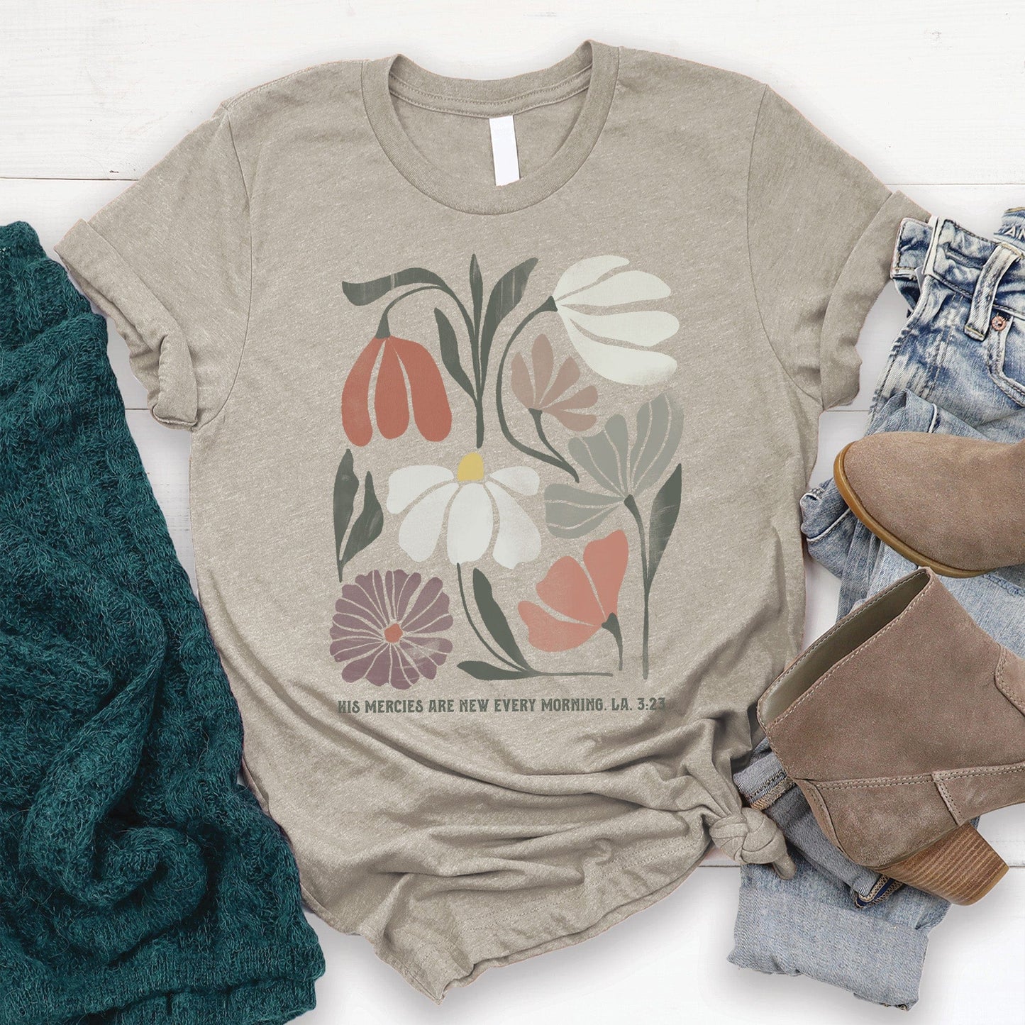 His Mercies are New Floral Tee