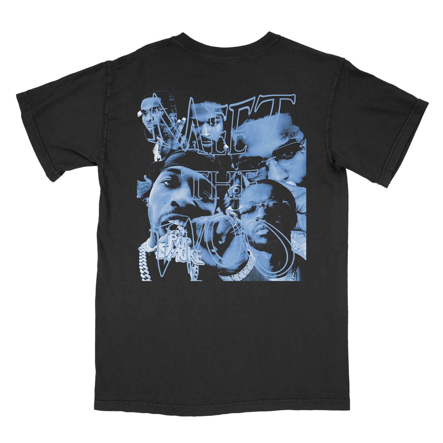 Pop Smoke Meet The Woo T-Shirt - Vintage Rapper Portrait Tee - Abstract Art Back - Brooklyn Drill Music Merch - Unisex Hip Hop Fan Shirt