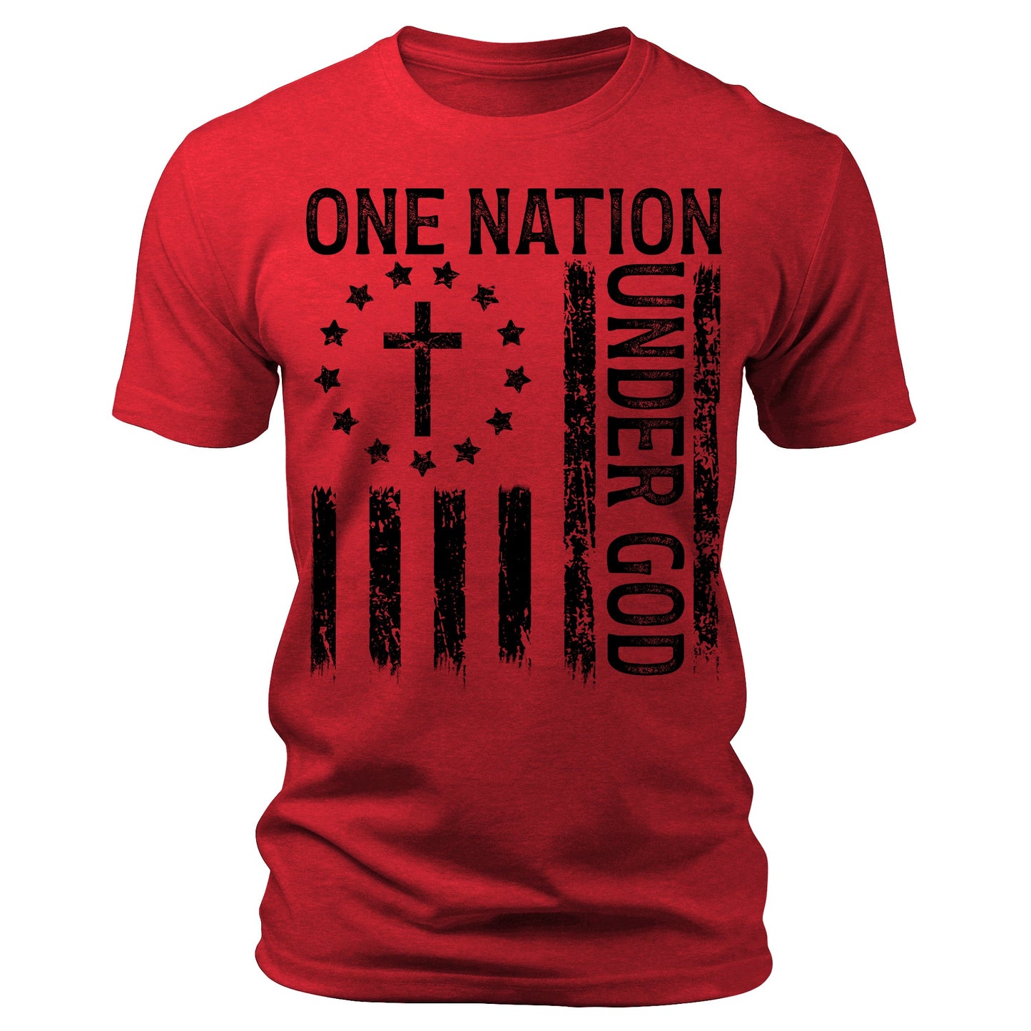 One Nation Under God Flag 4th Of July Patriotic Christian T-Shirt