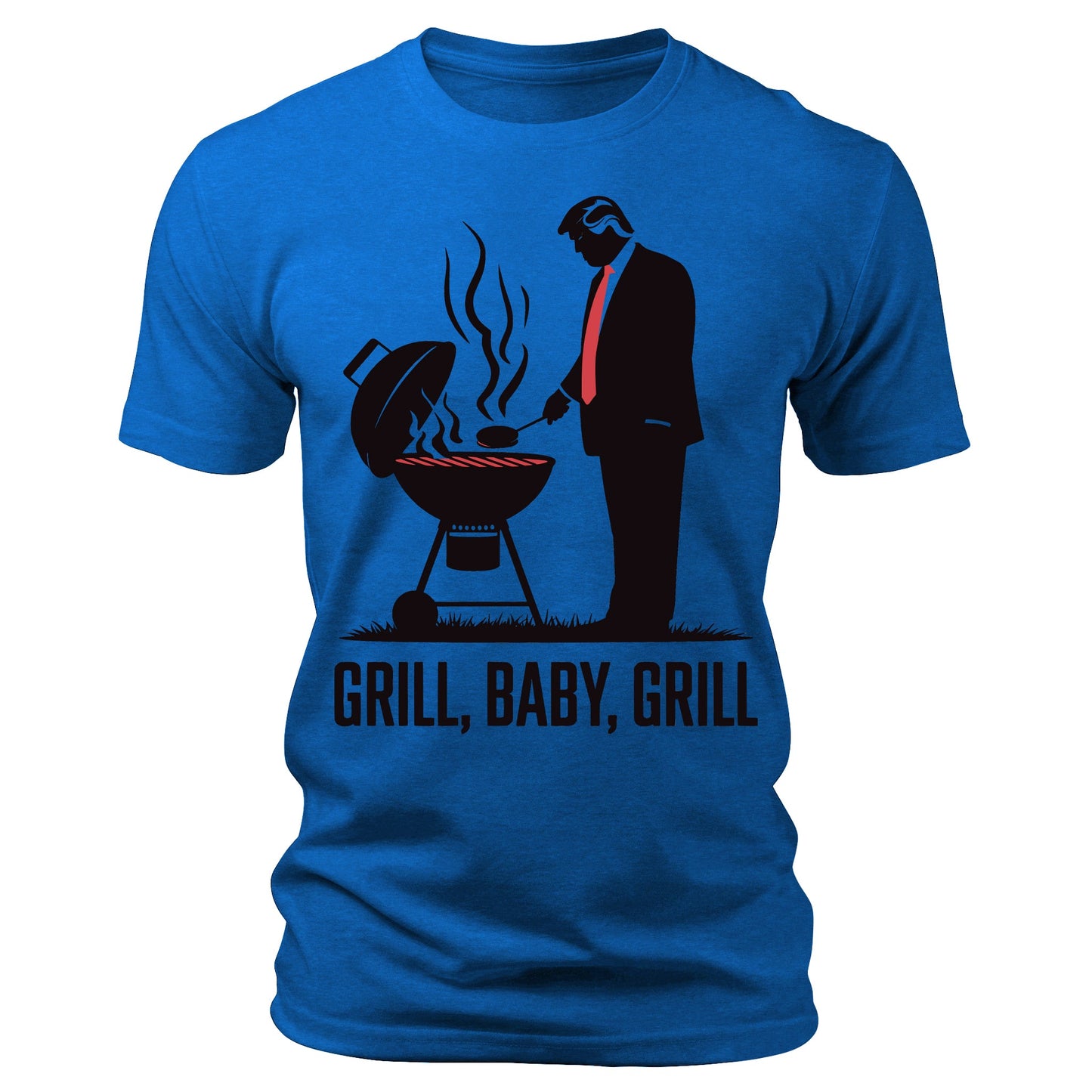 Grill Baby Grill Funny Trump Silhouette 4th of July T-Shirt