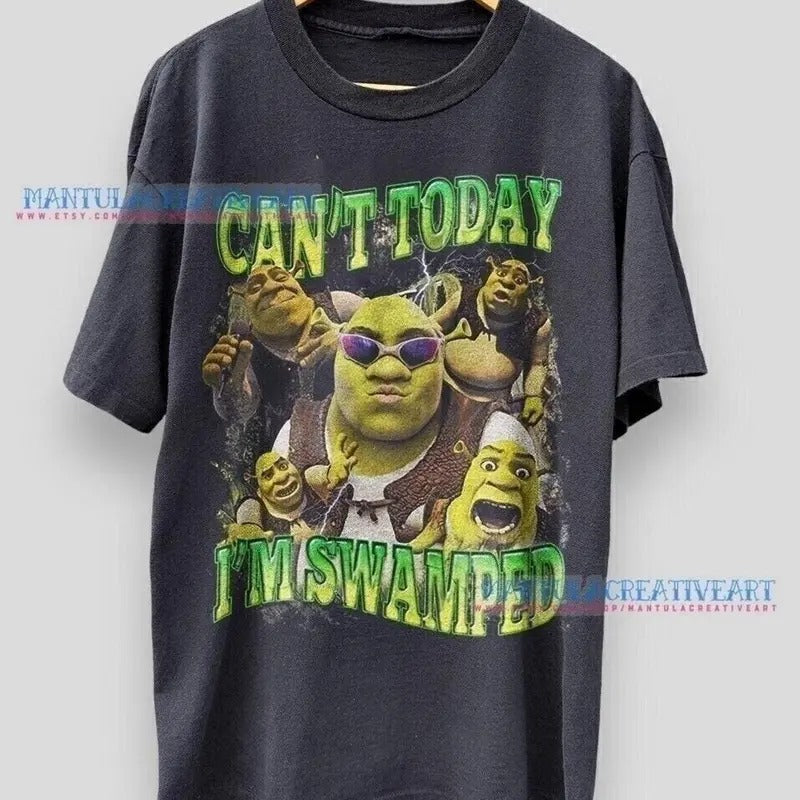 Shrek Funny Shirt Shrek Can't Today I'm Swamped Shirt, Meme funny Shirt