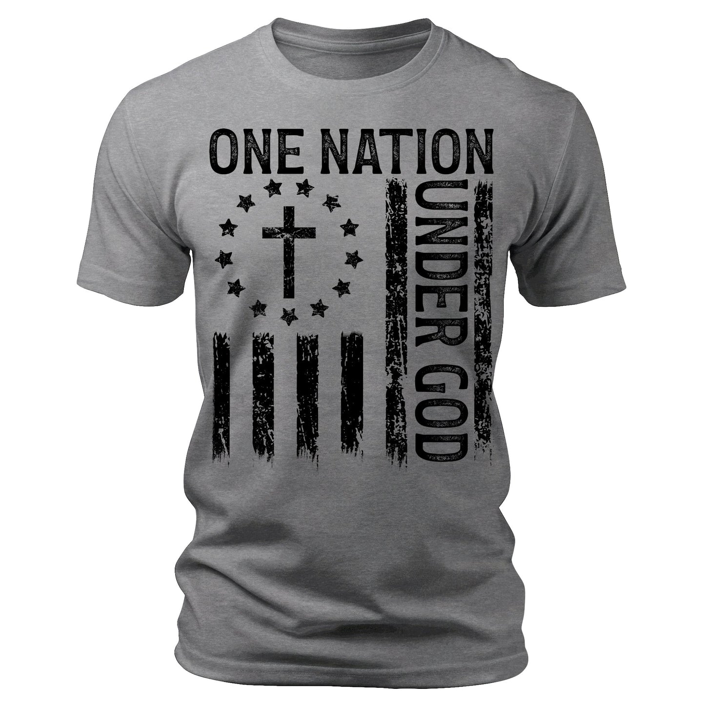 One Nation Under God Flag 4th Of July Patriotic Christian T-Shirt