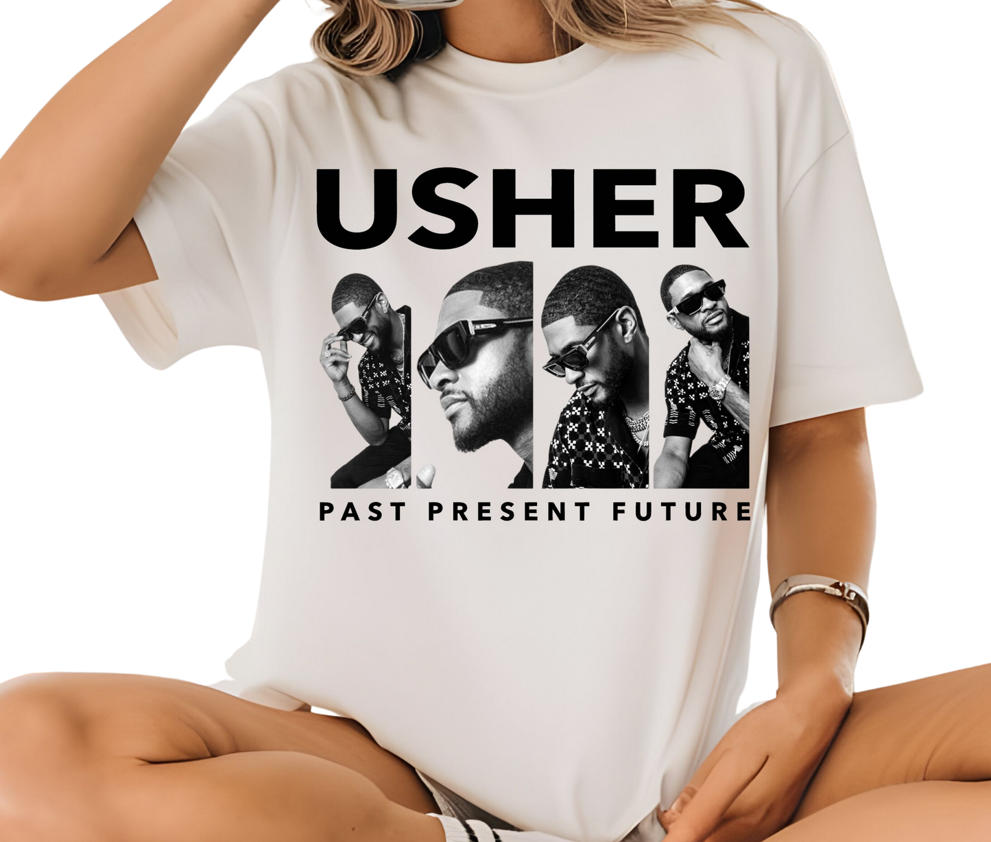 Usher Past Present Future Tour Graphic Tee – Rare Vintage R&B Streetwear T-Shirt