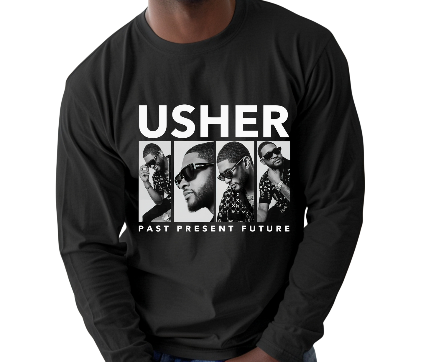 Usher Past Present Future Tour Long Sleeve T-Shirt – Rare Vintage R&B Streetwear Tee