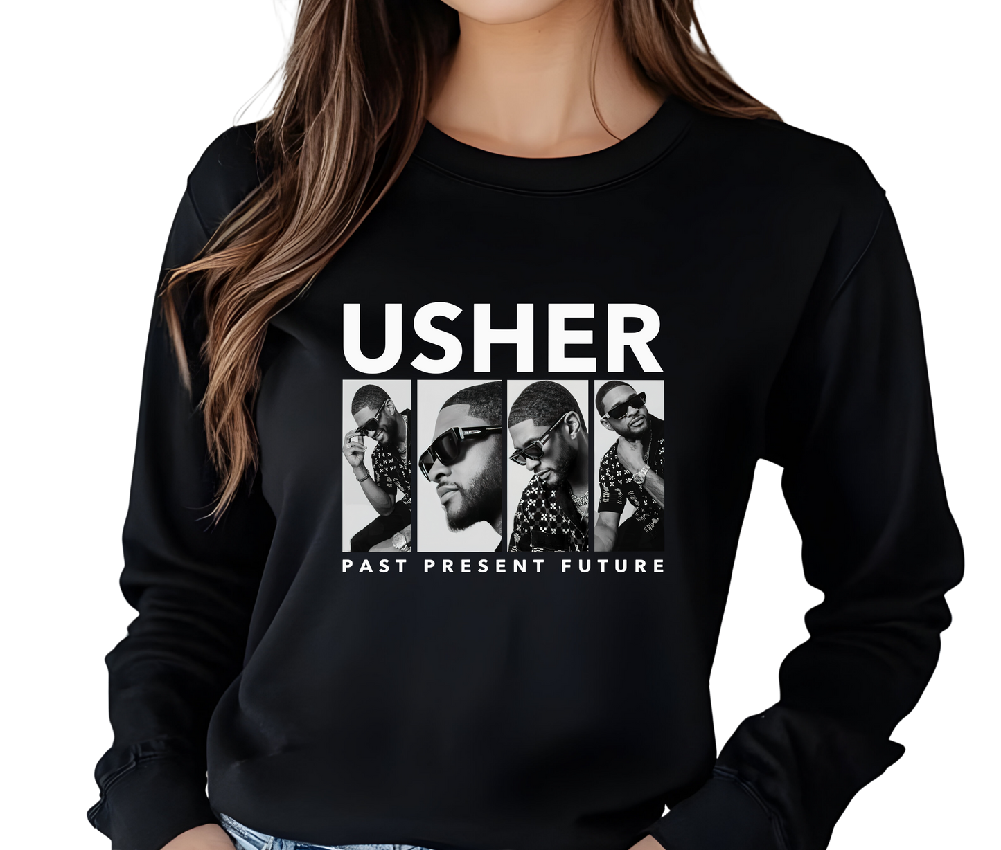 Usher Past Present Future Tour Long Sleeve T-Shirt – Rare Vintage R&B Streetwear Tee