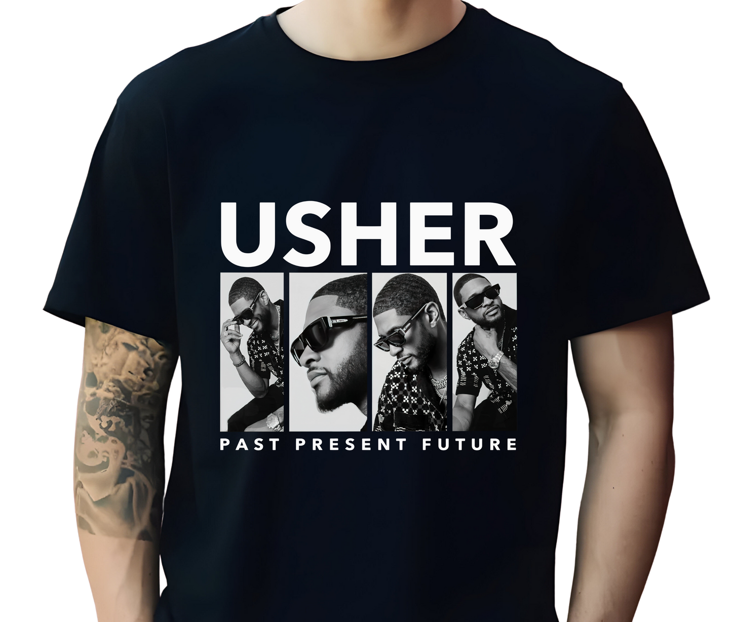 Usher Past Present Future Tour Graphic Tee – Rare Vintage R&B Streetwear T-Shirt