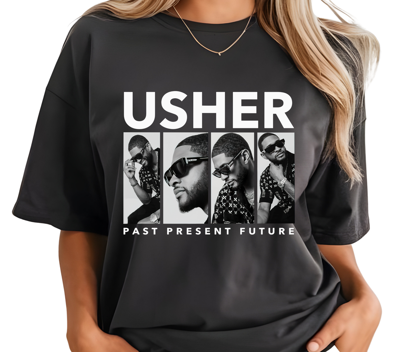 Usher Past Present Future Tour Graphic Tee – Rare Vintage R&B Streetwear T-Shirt