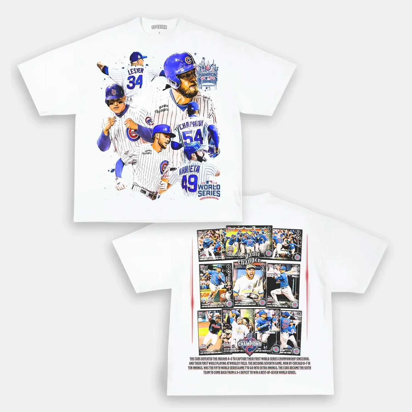 World Series champion Cubs Back Design TEE