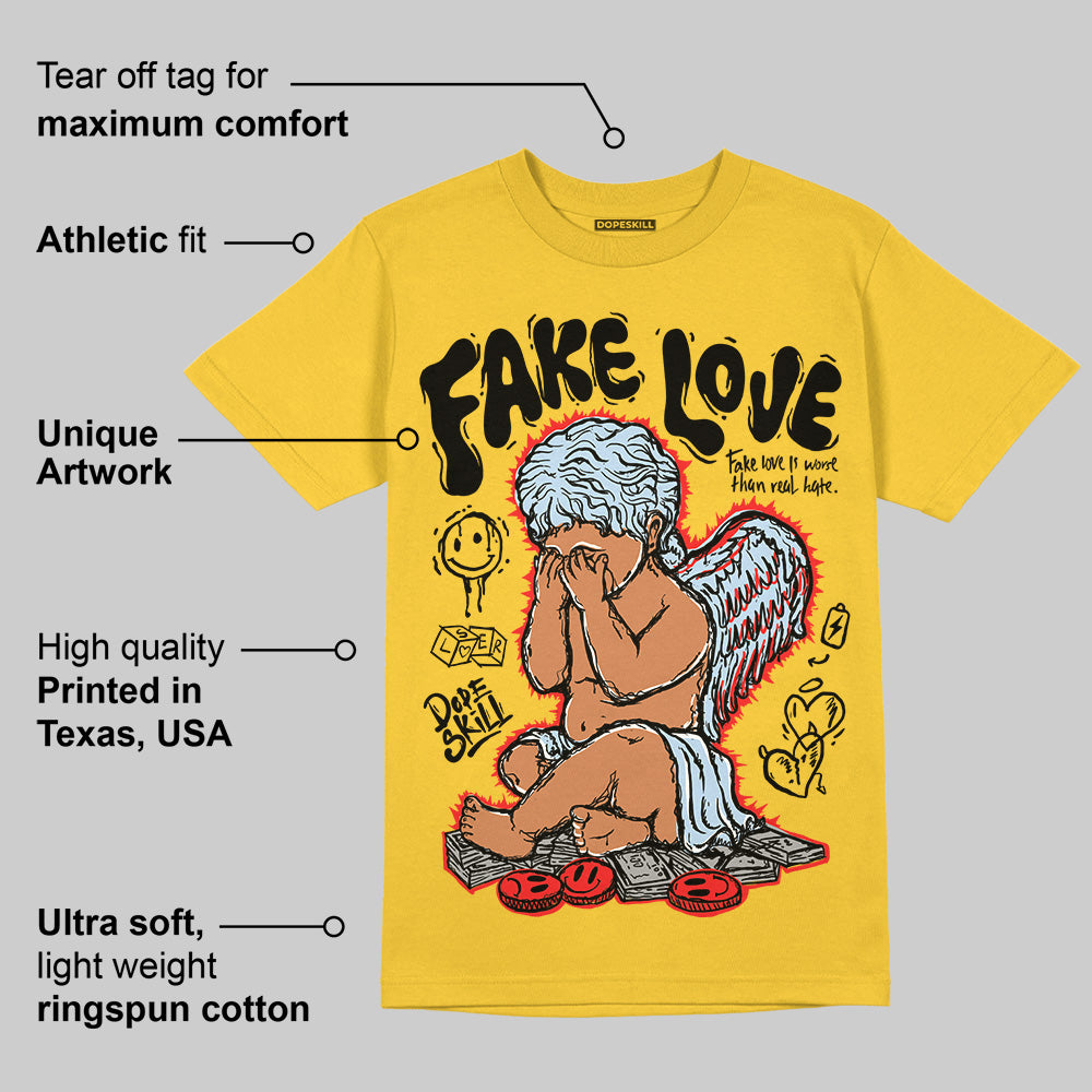 Yellow Ochre 6s DopeSkill Yellow T-shirt False Love Graphic