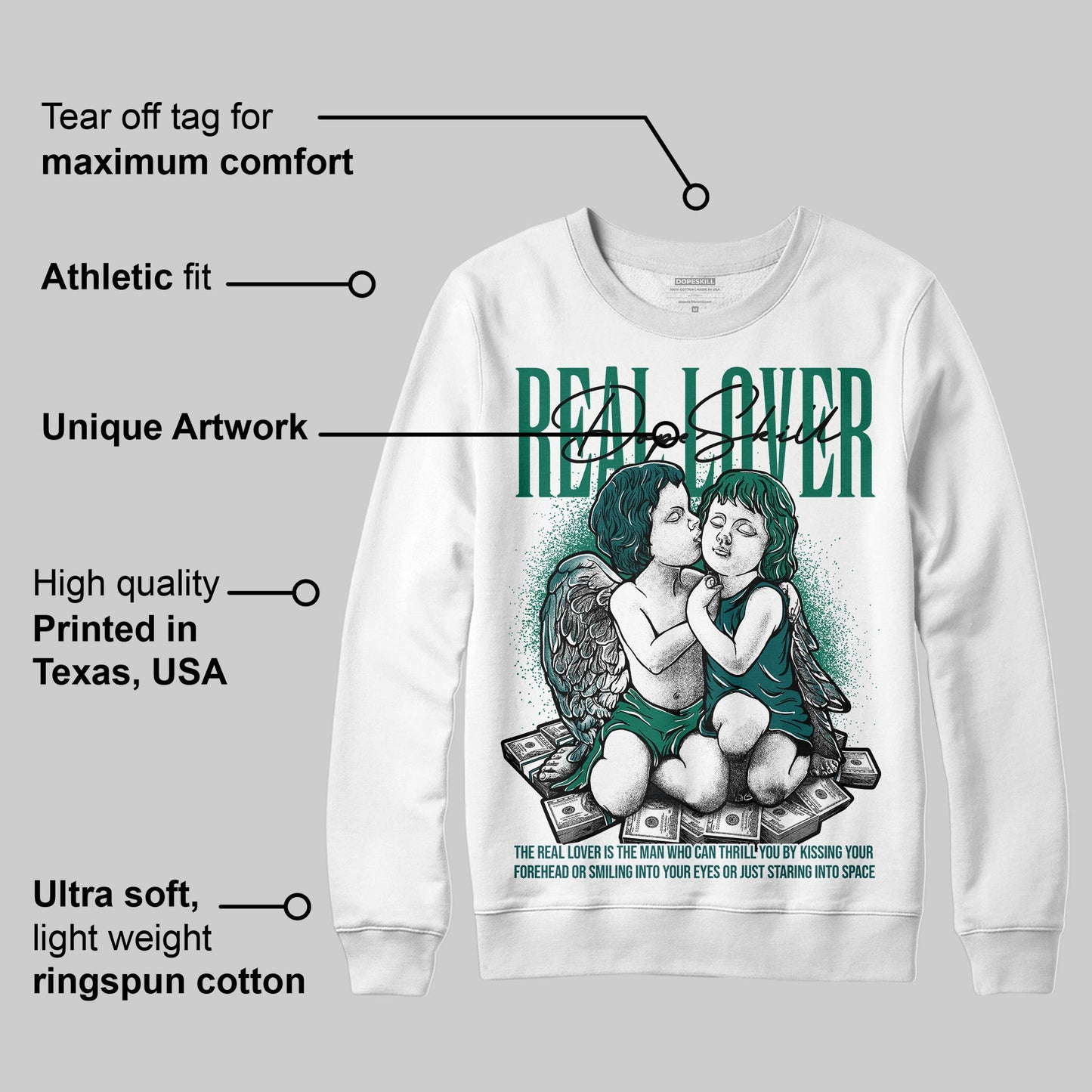 Gel 1130 White Dark Neptune DopeSkill Sweatshirt Real Lover Graphic