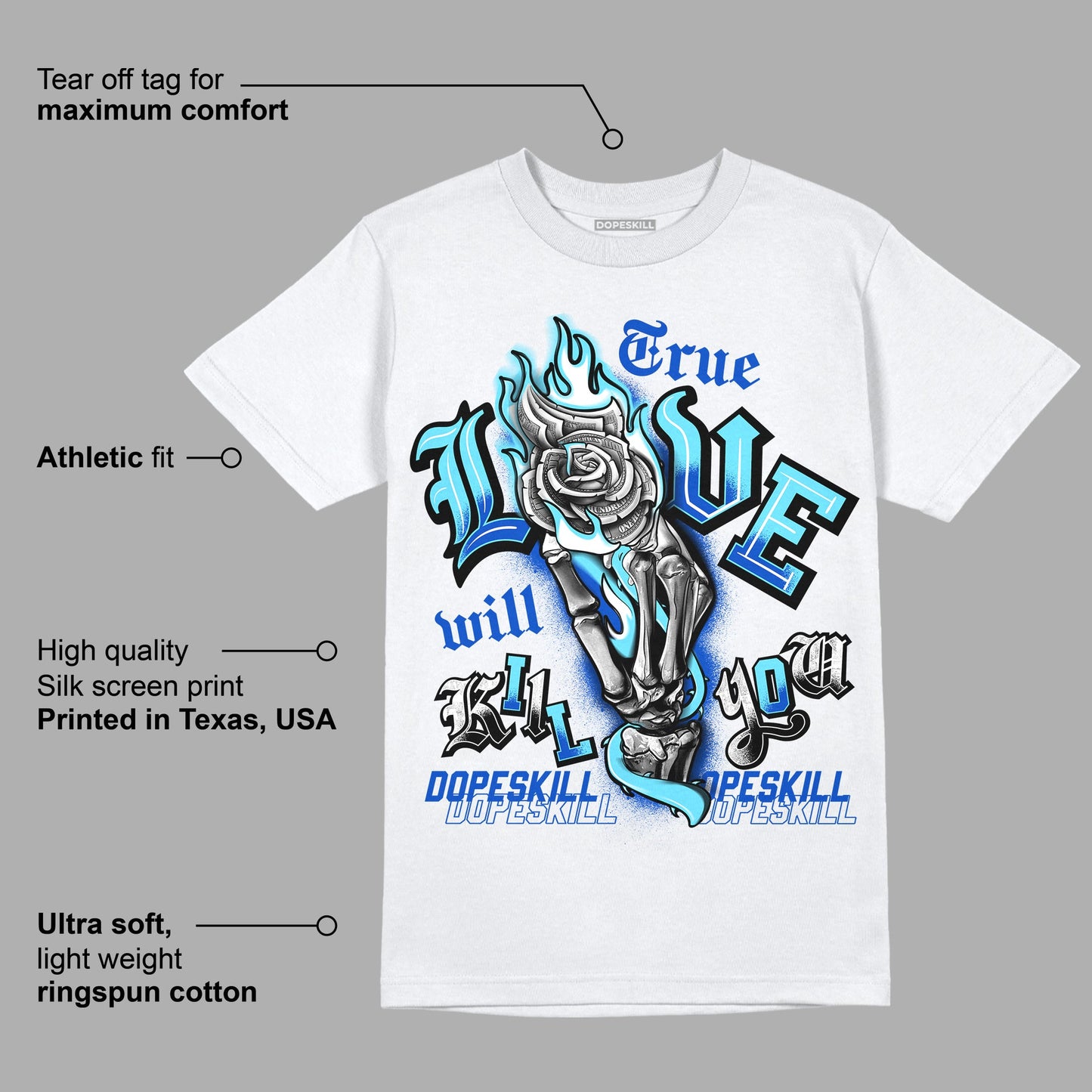 SB Dunk Argon DopeSkill T-Shirt True Love Will Kill You Graphic