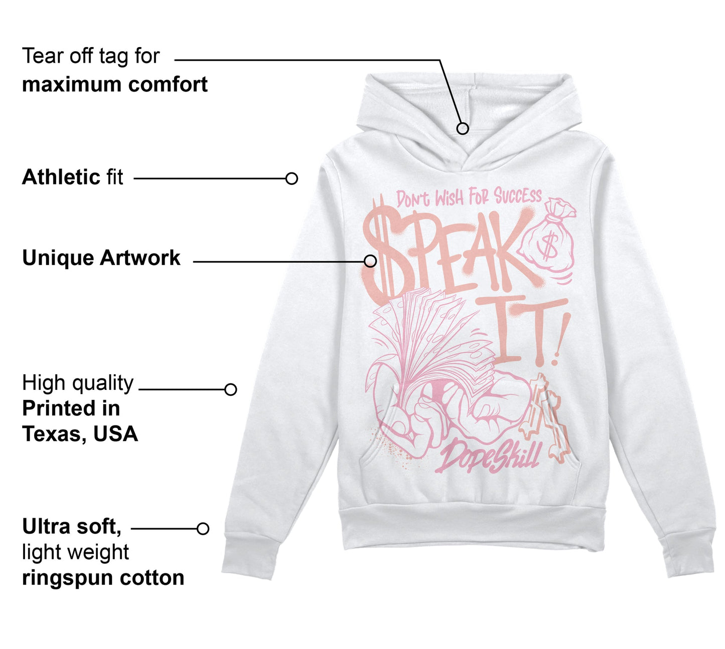 Legend Pink 11s DopeSkill Hoodie Sweatshirt Speak It Graphic