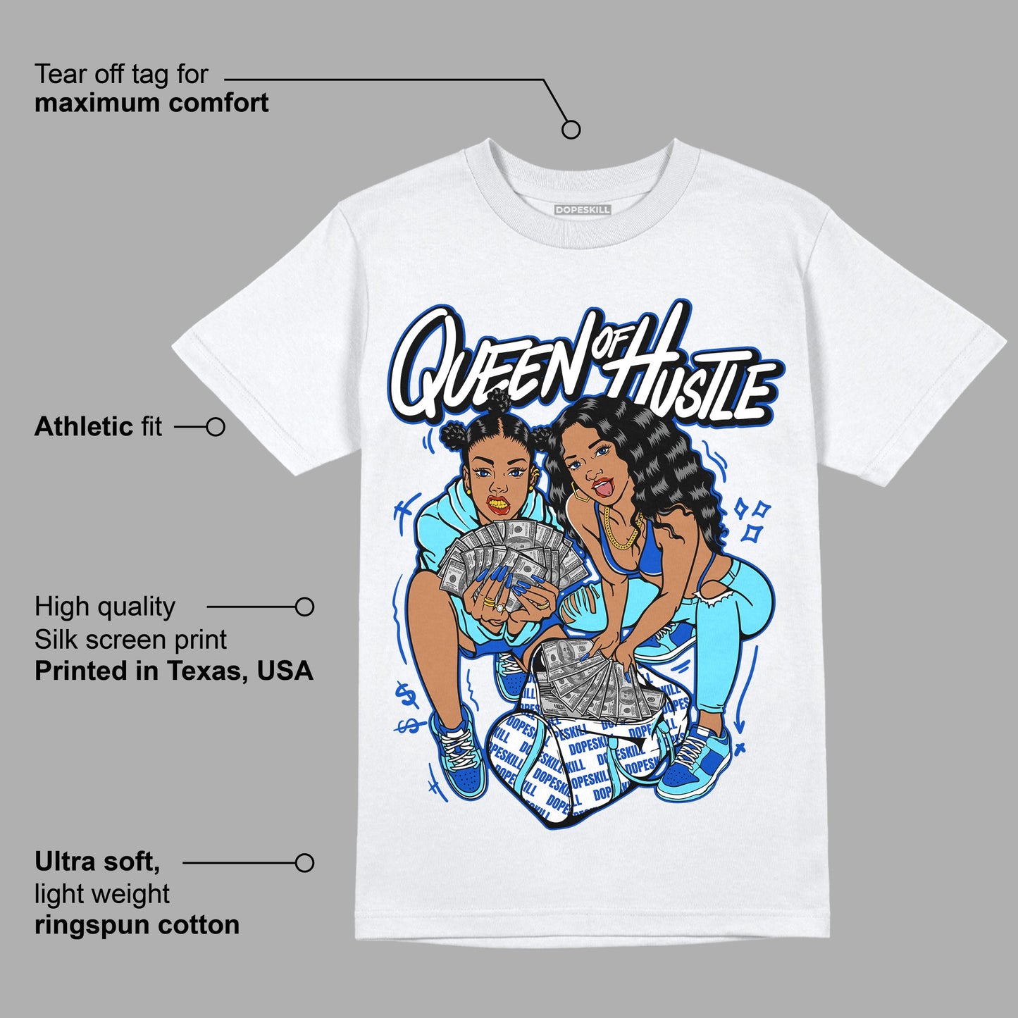 SB Dunk Argon DopeSkill T-Shirt Queen Of Hustle Graphic