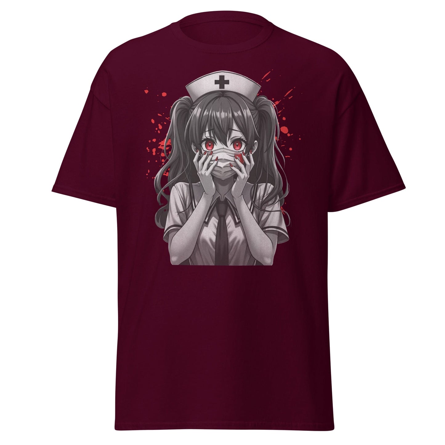 Amine Manga Unisex Horror Blood Nurse T-Shirt