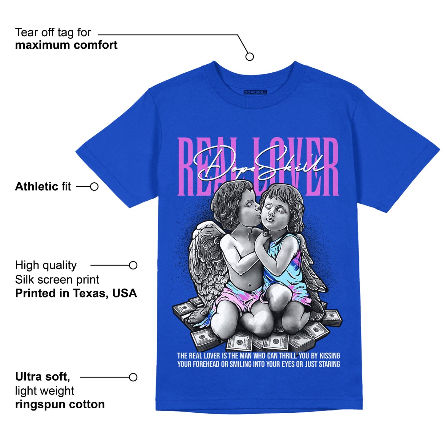 Hyper Royal 12s DopeSkill Hyper Royal T-shirt Real Lover Graphic