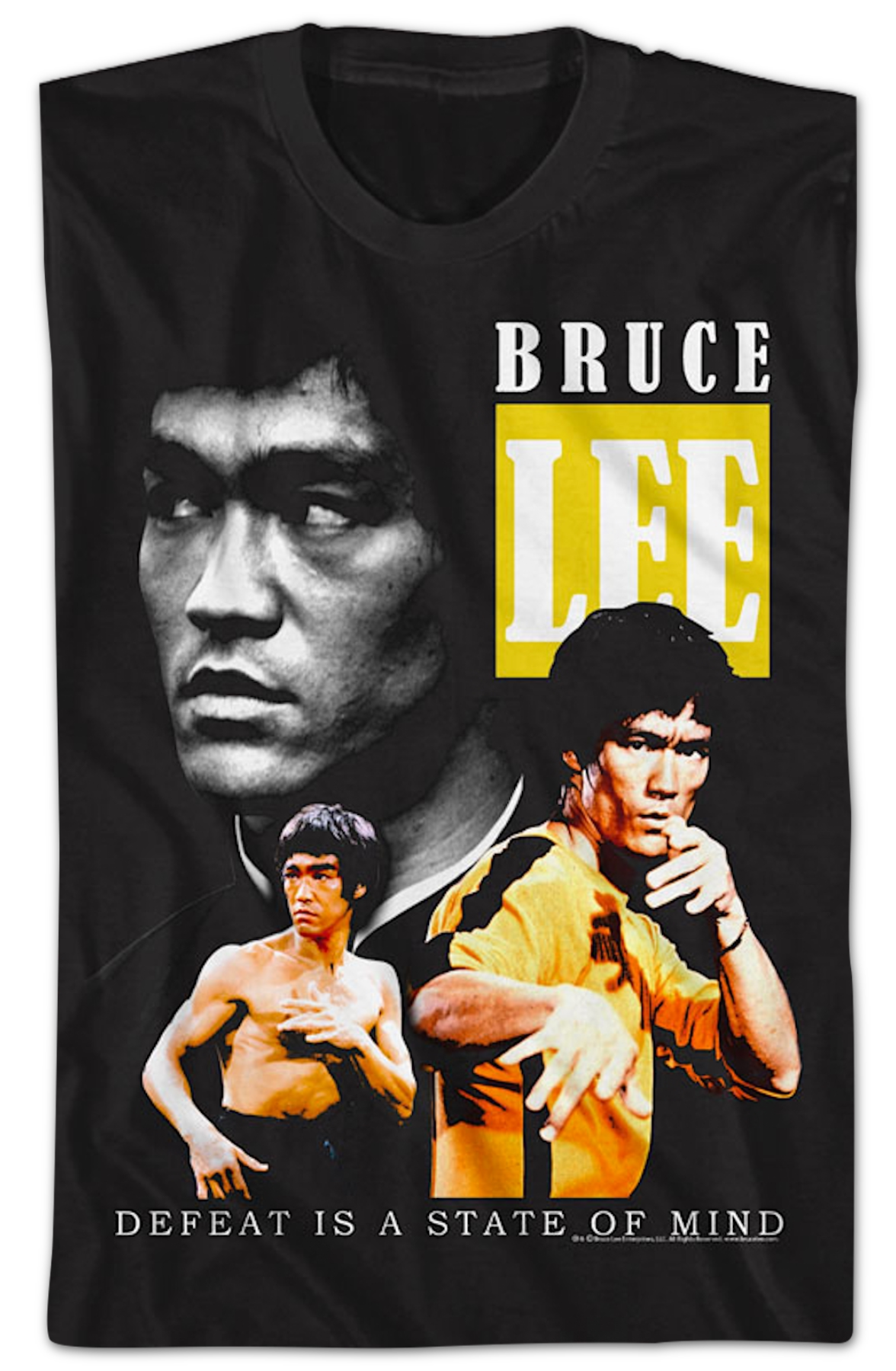 Defeat Is A State Of Mind Collage Bruce Lee T-Shirt