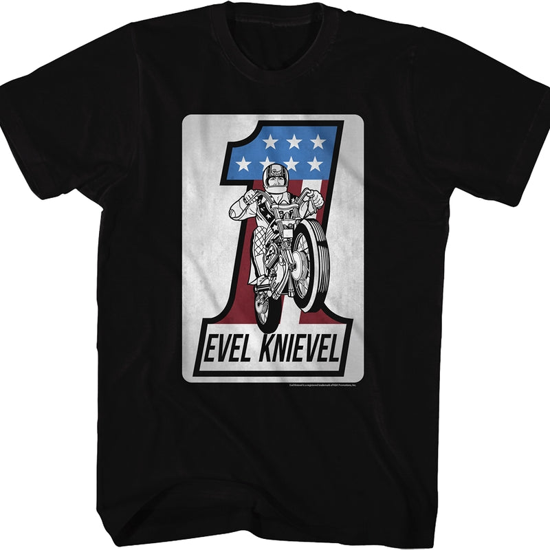 Black Motorcycle Evel Knievel T-Shirt