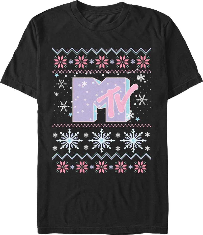 Faux Ugly Christmas Sweater MTV T-Shirt