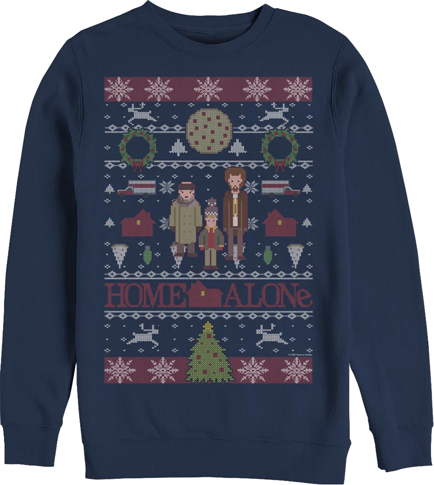 Faux Ugly Christmas Sweater Main Characters Home Alone Sweatshirt