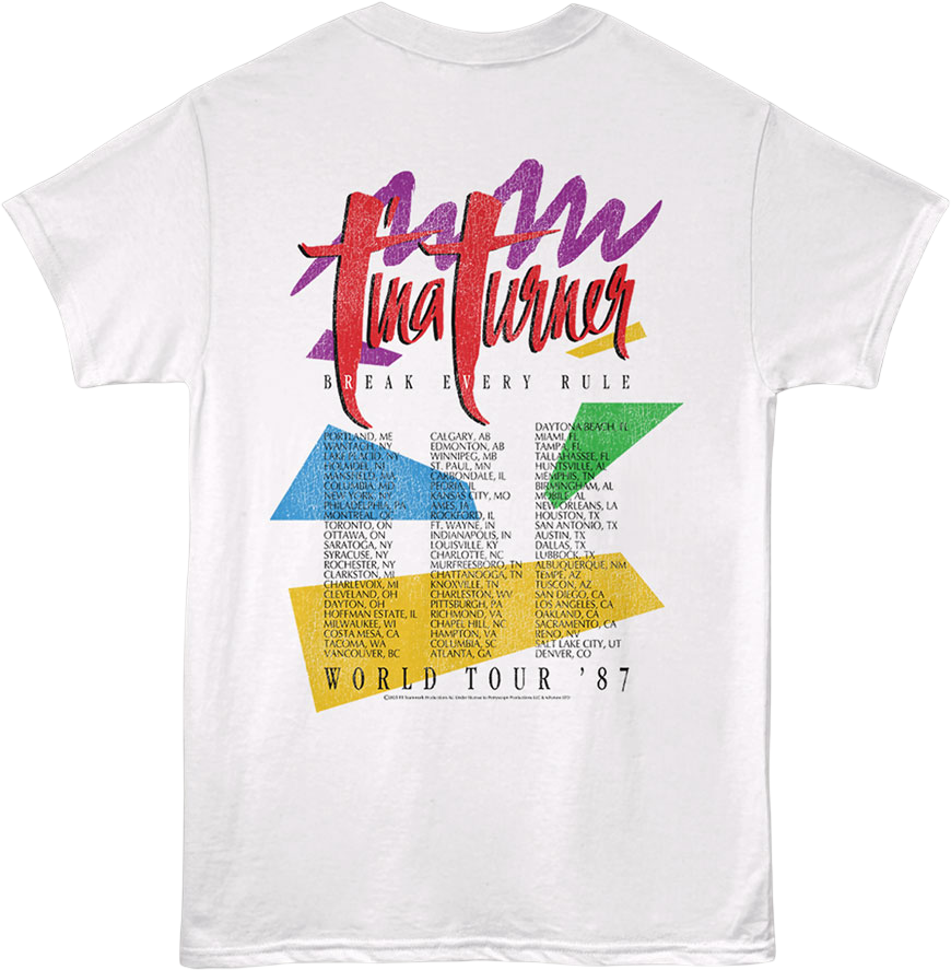 Front & Back Break Every Rule World Tour '87 Tina Turner T-Shirt