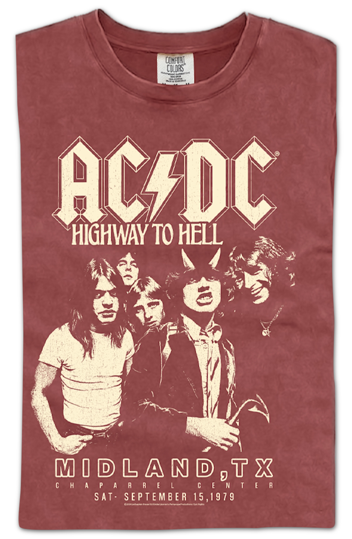 Highway To Hell Chaparrel Center ACDC Comfort Colors Brand T-Shirt