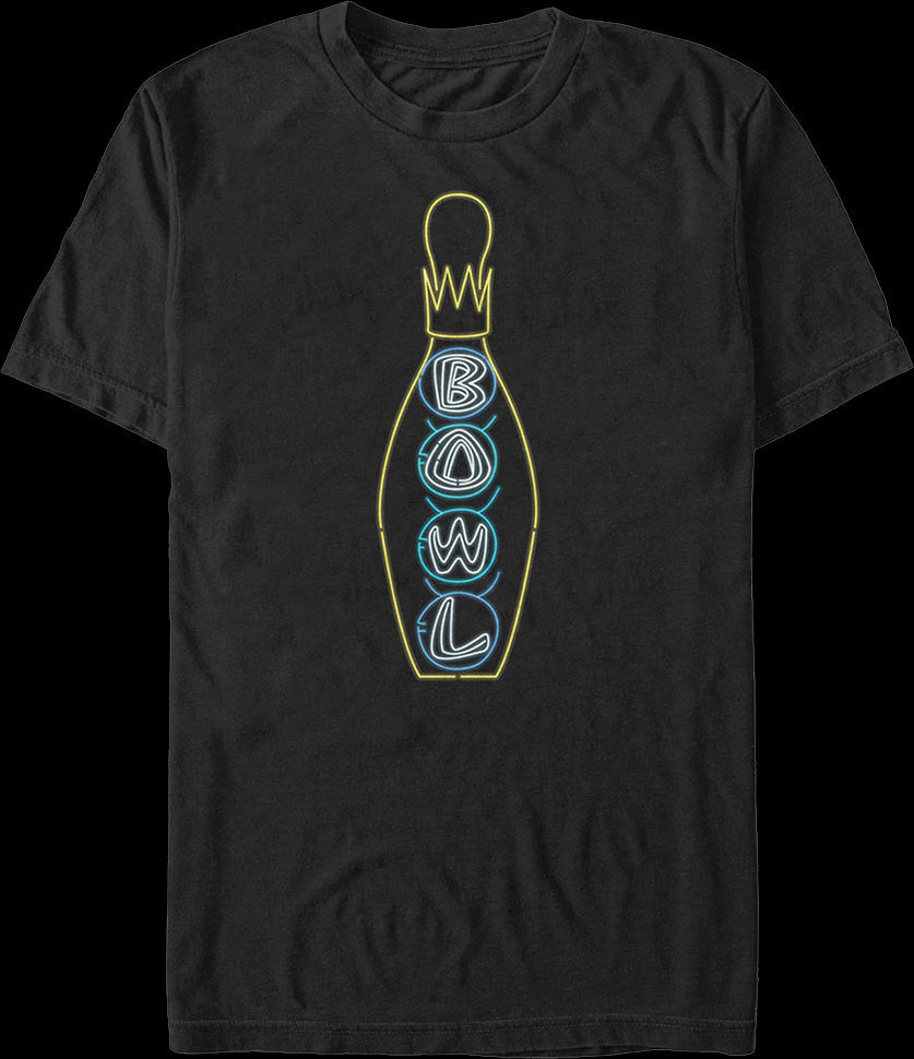 Hollywood Star Lanes Neon Bowling Pin Big Lebowski T-Shirt