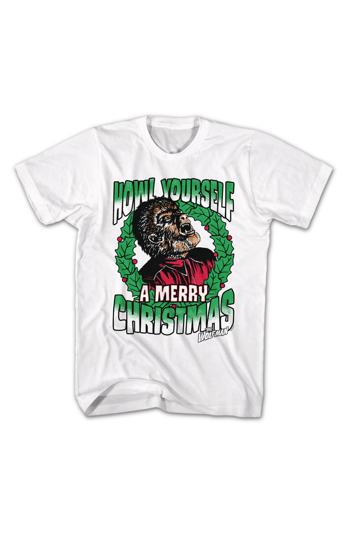 Howl Yourself A Merry Christmas Wolf Man T-Shirt